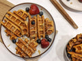 Crispy Sweet Potato Protein Waffles - Zulay Kitchen