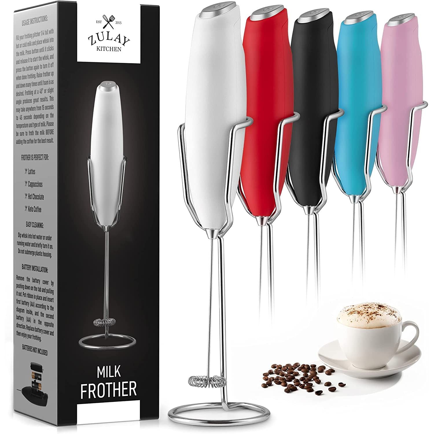 Zulay Kitchen Milk Frother With Holster Stand - Granite, 1 - Ralphs