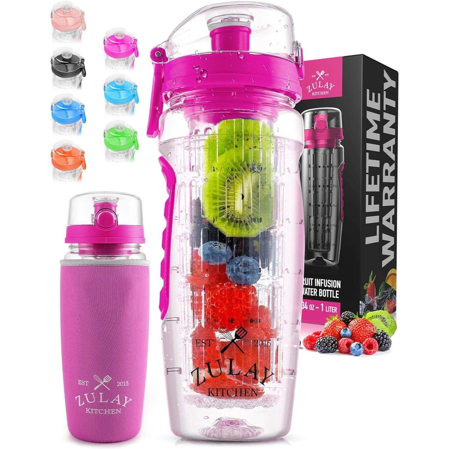 Zulay Kitchen Hydration Nation Portable Water Bottle with Fruit Infuser -  Black, 1 - QFC