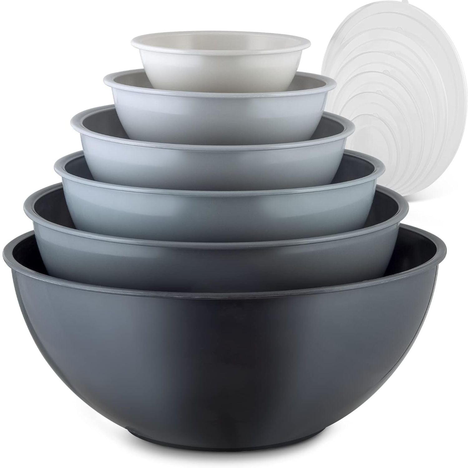 12-Piece Plastic Mixing Bowls Set with Lids by Zulay Kitchen