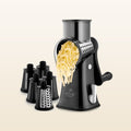 Rotary Cheese Grater with 5 Interchangeable Blades - Black by Zulay Kitchen