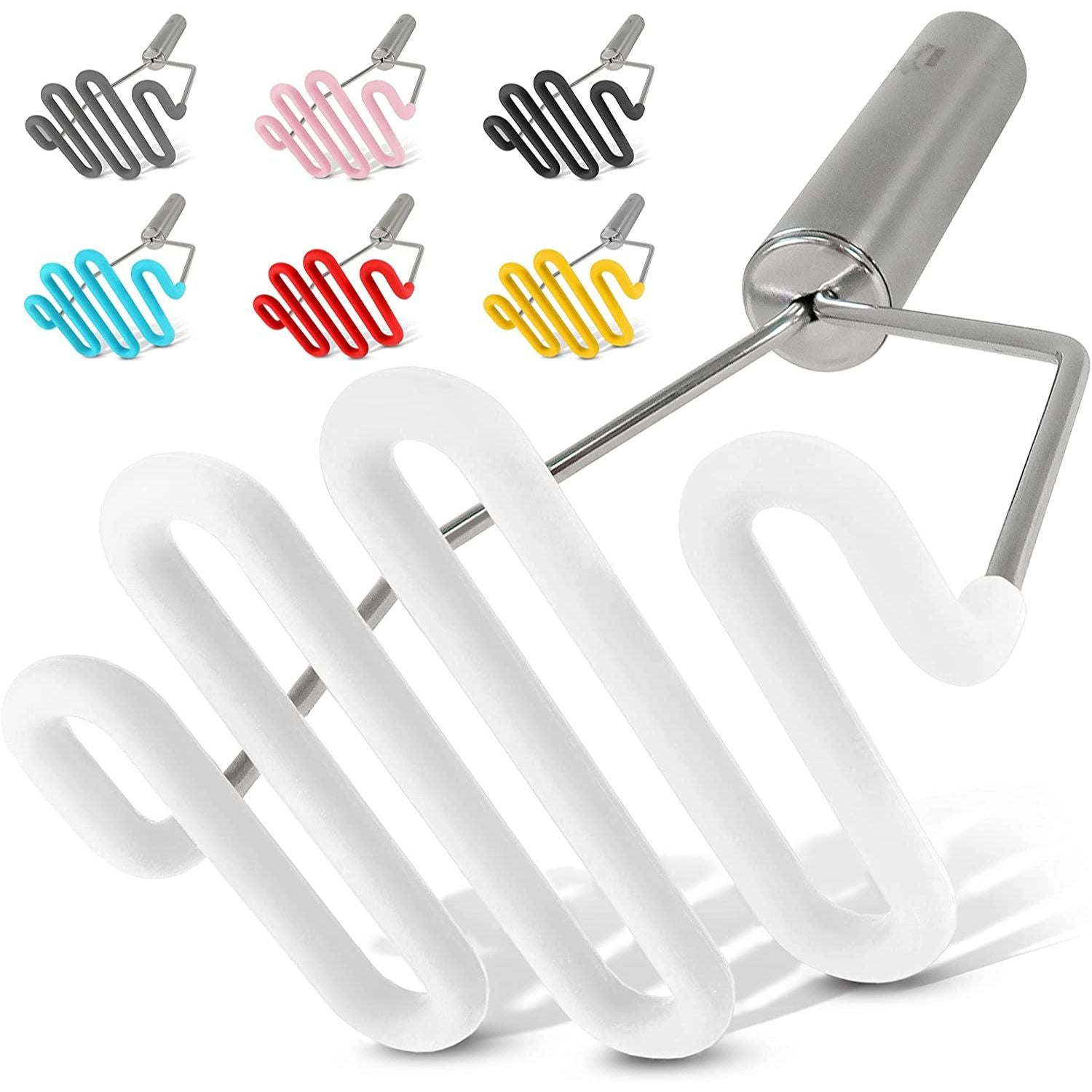 Zulay Kitchen Potato Masher with Premium Silicone-Coated Stainless