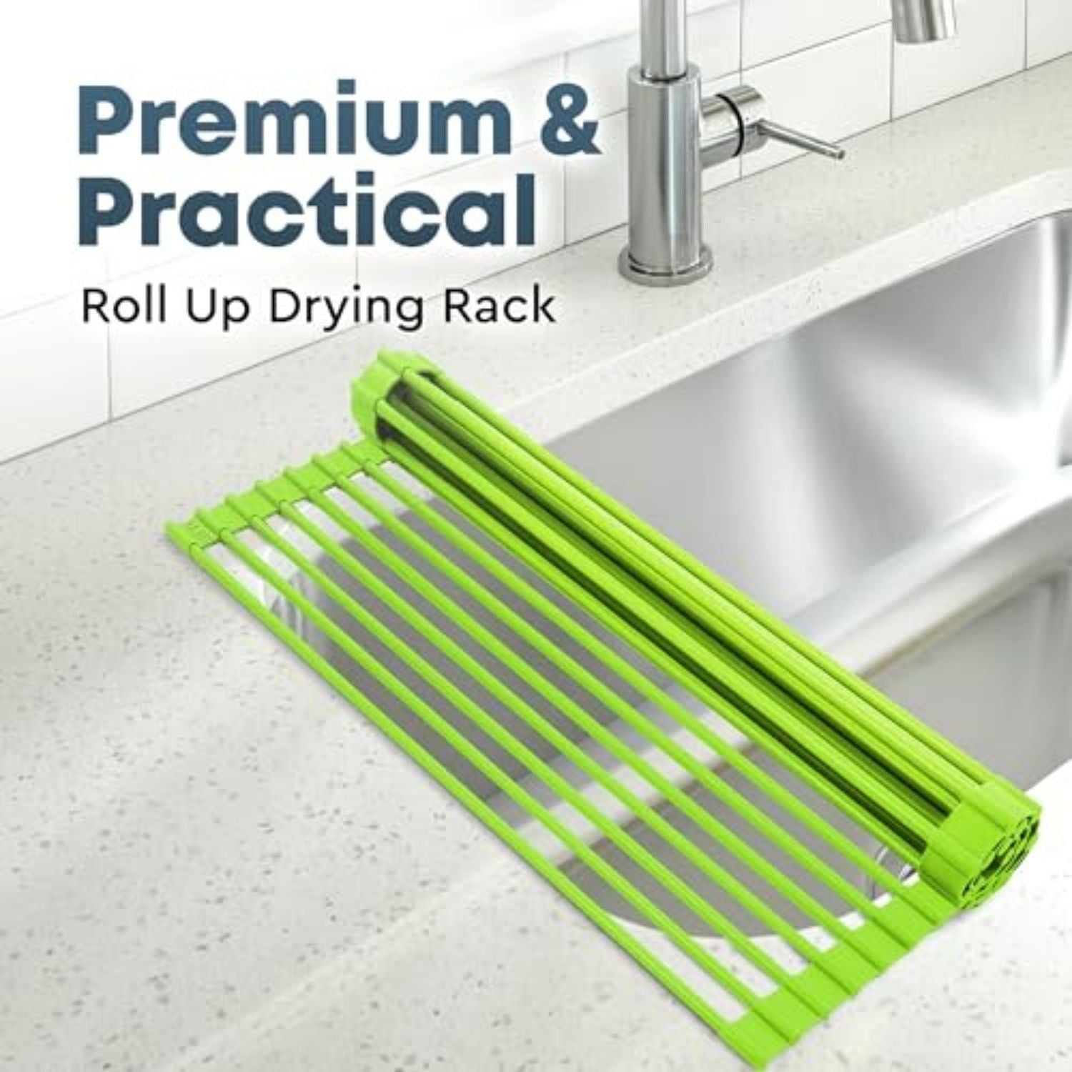 Zulay Kitchen Multipurpose Roll Up Sink Drying Rack - Green Large, 1 -  Kroger