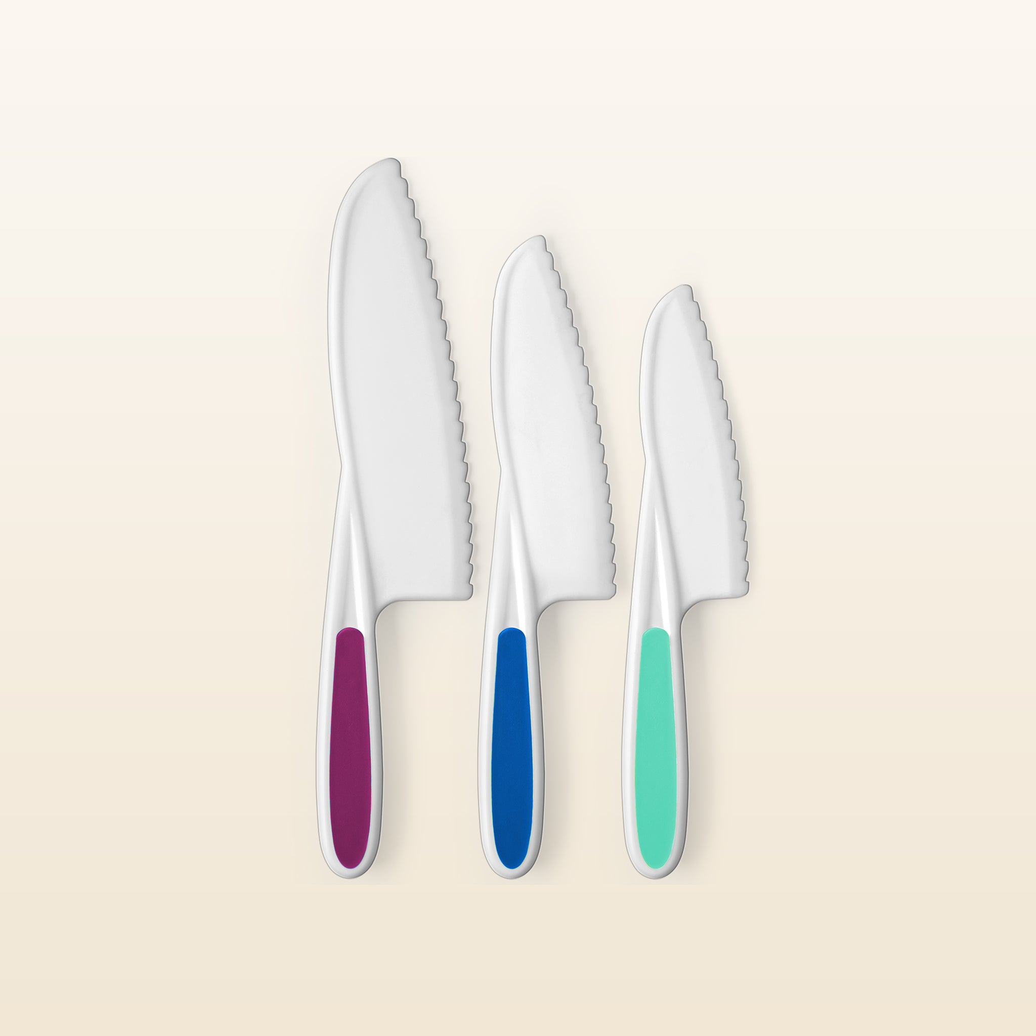 Kids Knife Set - Mint, Dark Blue, Magenta by Zulay Kitchen