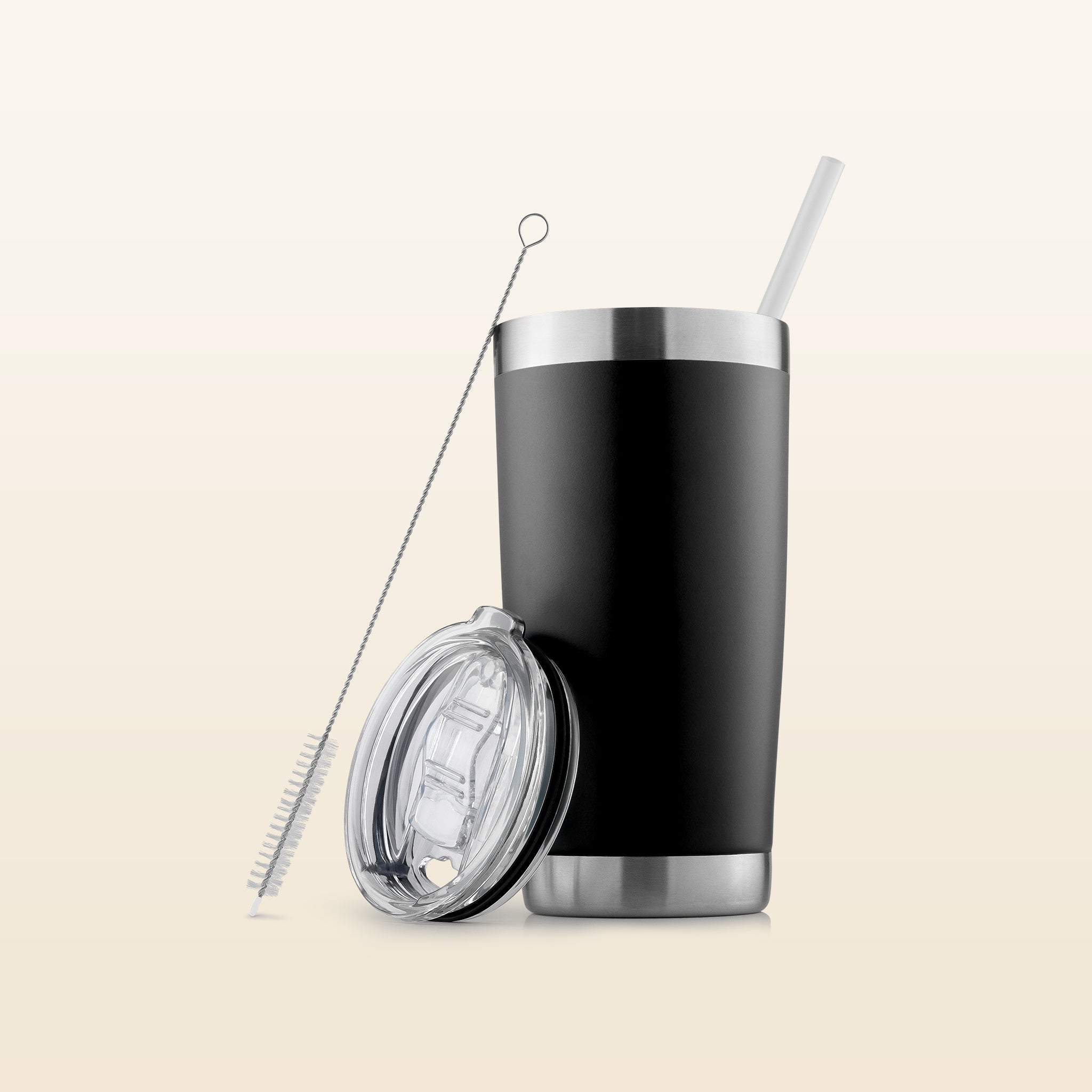 20 oz Tumbler With Lid and Straw - Black by Zulay Kitchen