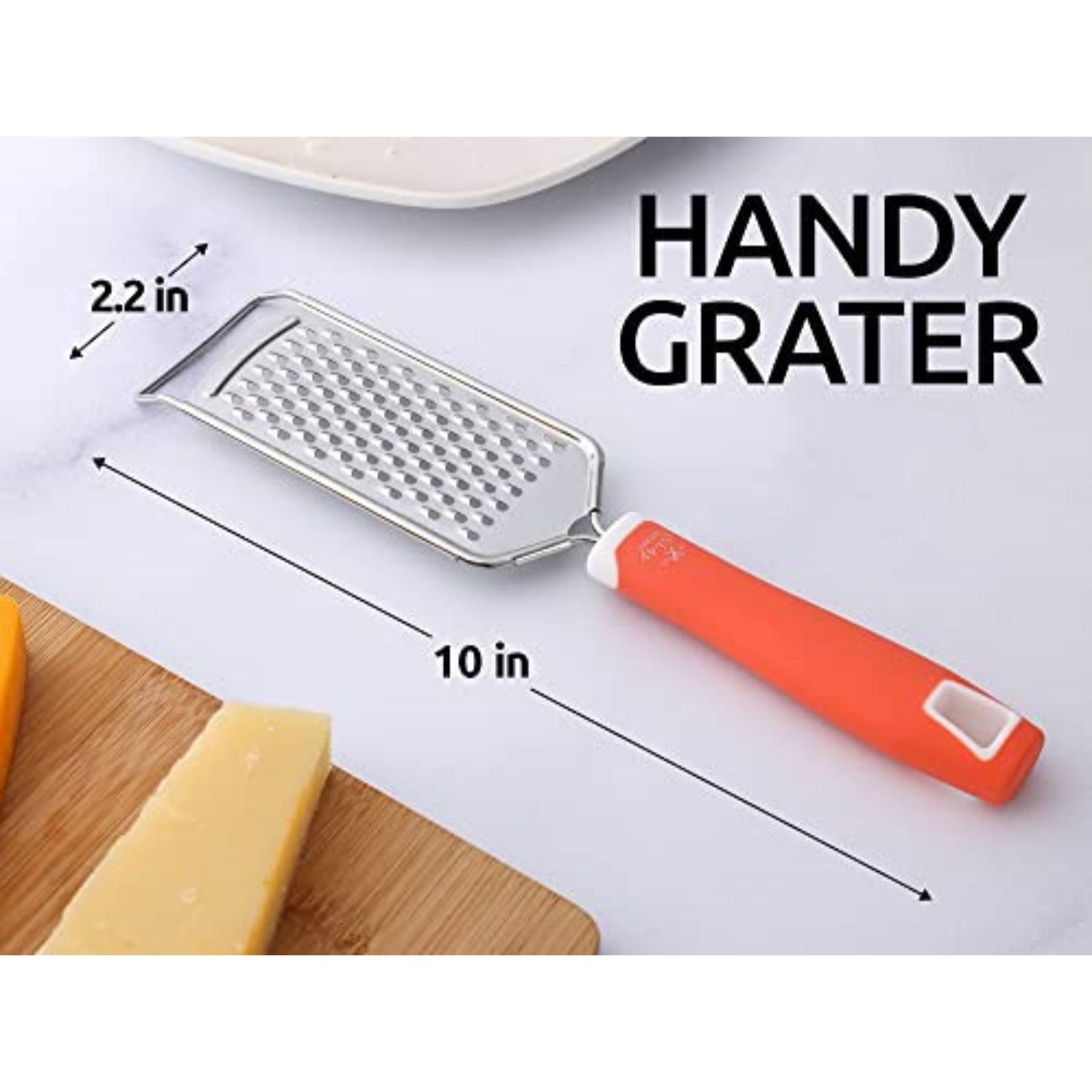 Large Handle Flat Cheese Grater 10 hand held, stainless steel Japan --  5047