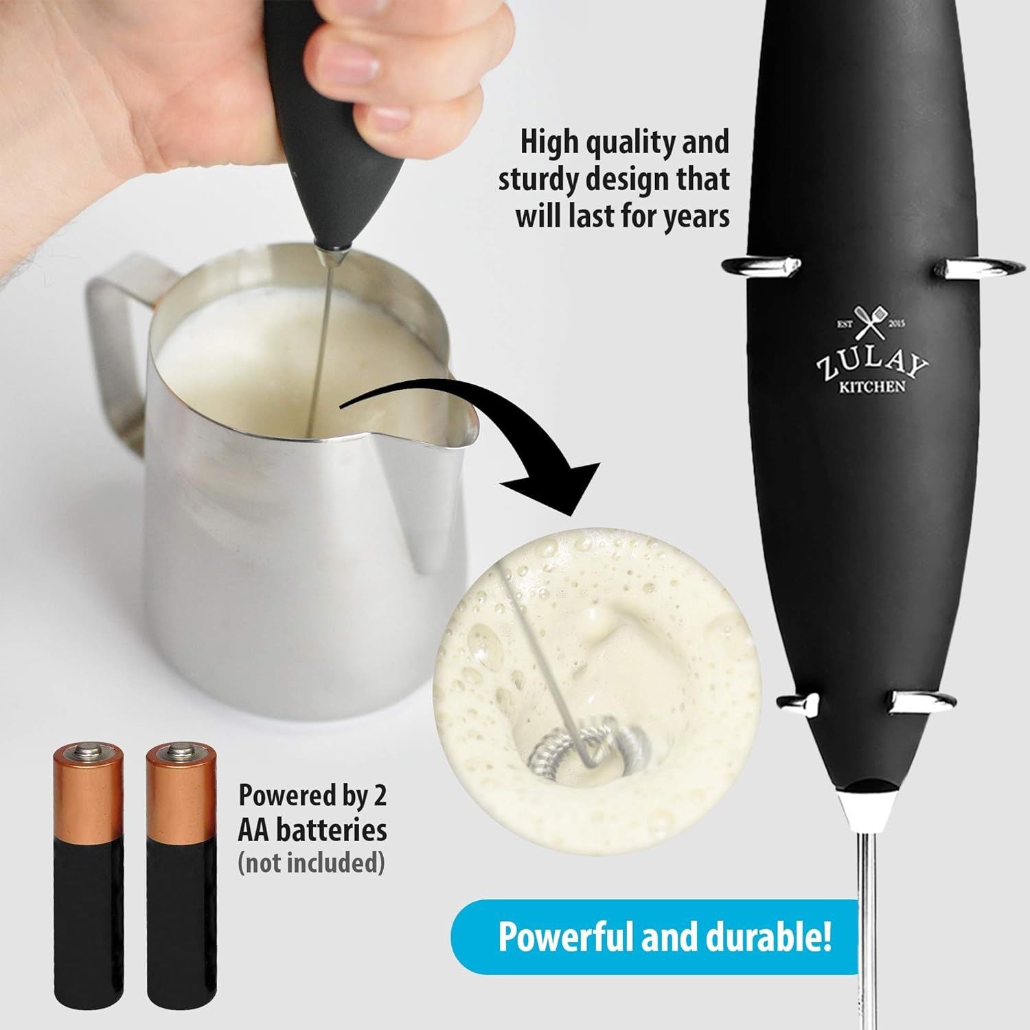 Get Perfect Foam Every Time with the Zulay Powerful Milk Frother!