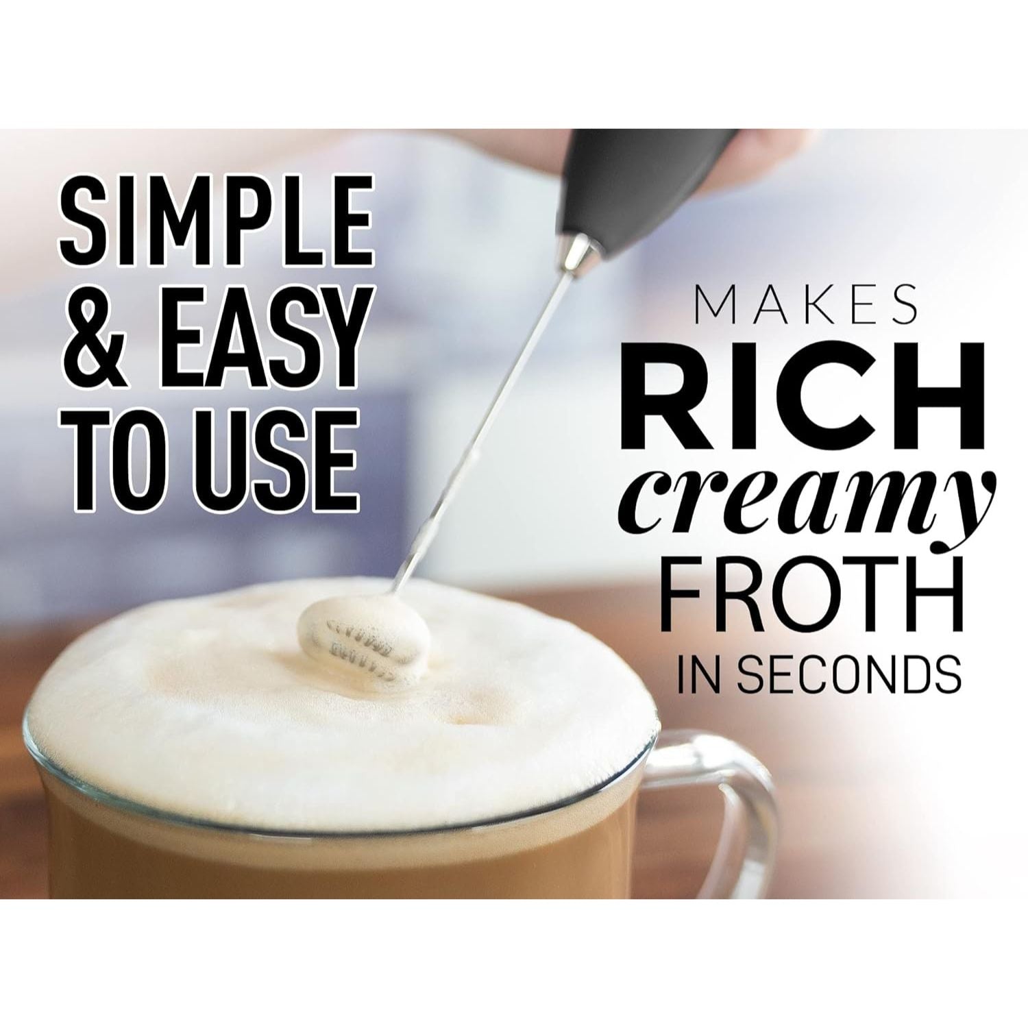 Double whisk Milk Frother Handheld mixer, Foam Maker for Coffee latte  (WHITE)