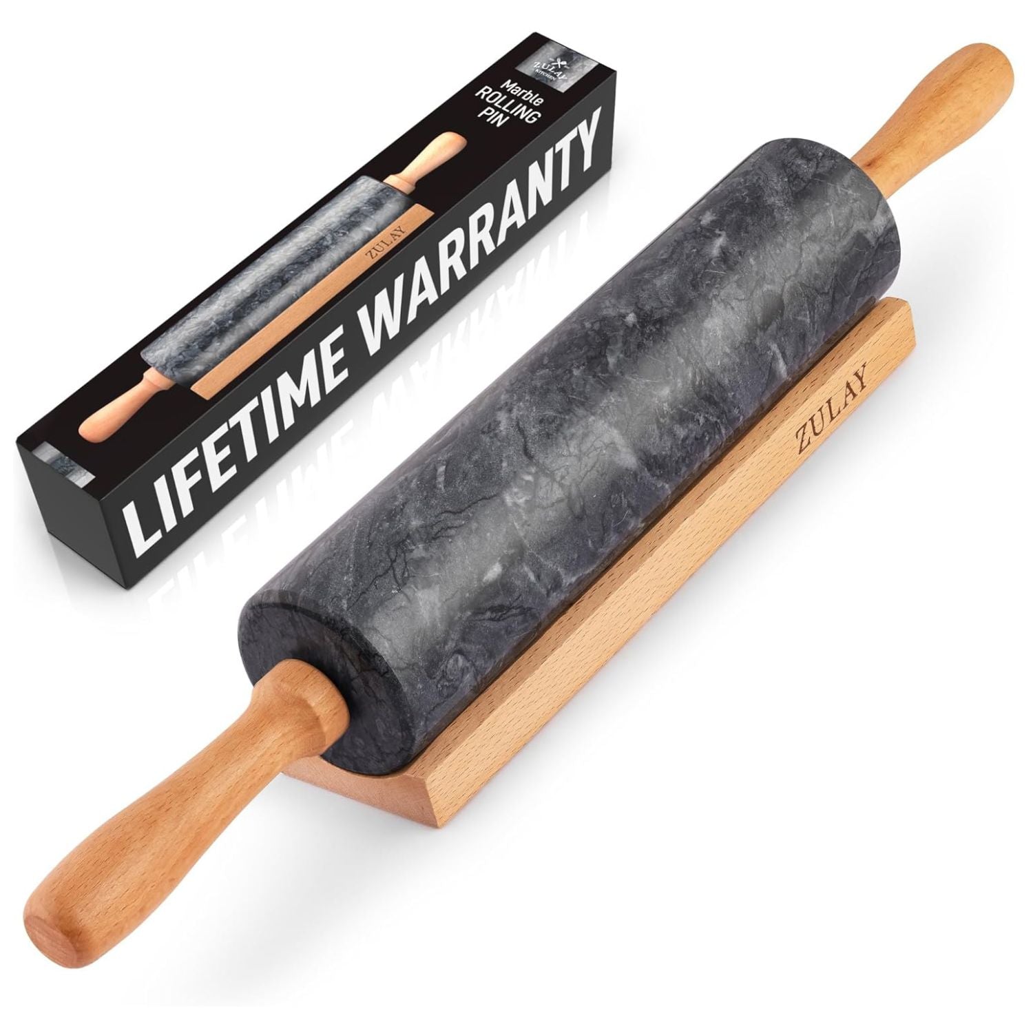 17-Inch Marble Rolling Pin With Stand by Zulay Kitchen