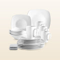 Porcelain Square Dinnerware Set -16 Piece Set by Zulay Kitchen