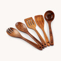 Teak Wood Utensils Large 5-Piece Set by Zulay Kitchen