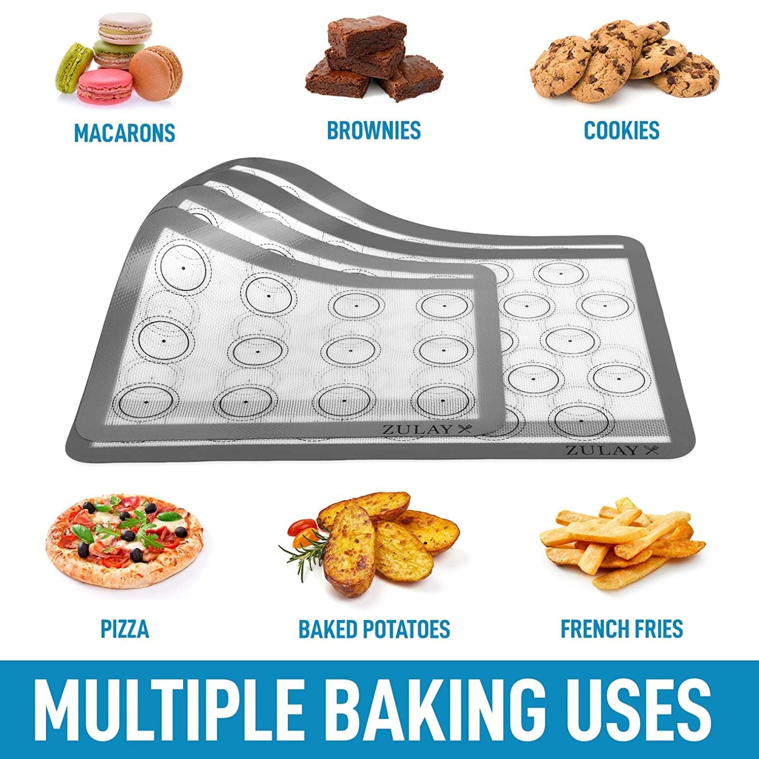 Zulay Kitchen (2 Pack) Silicone Baking Mat Sheet Set - Reusable Baking —  CHIMIYA
