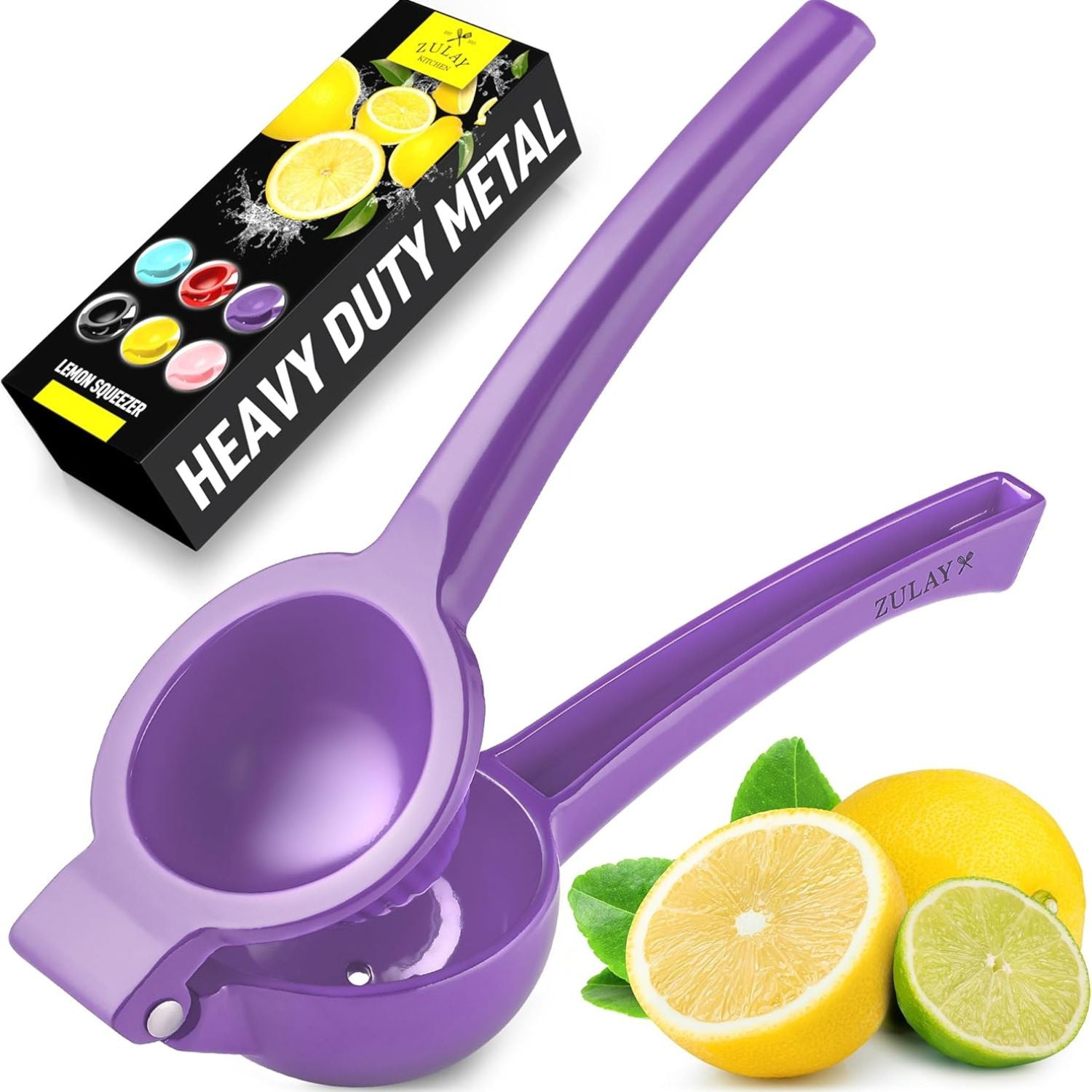 Premium Lemon Squeezer -Single Bowl Manual Press Purple by Zulay Kitchen