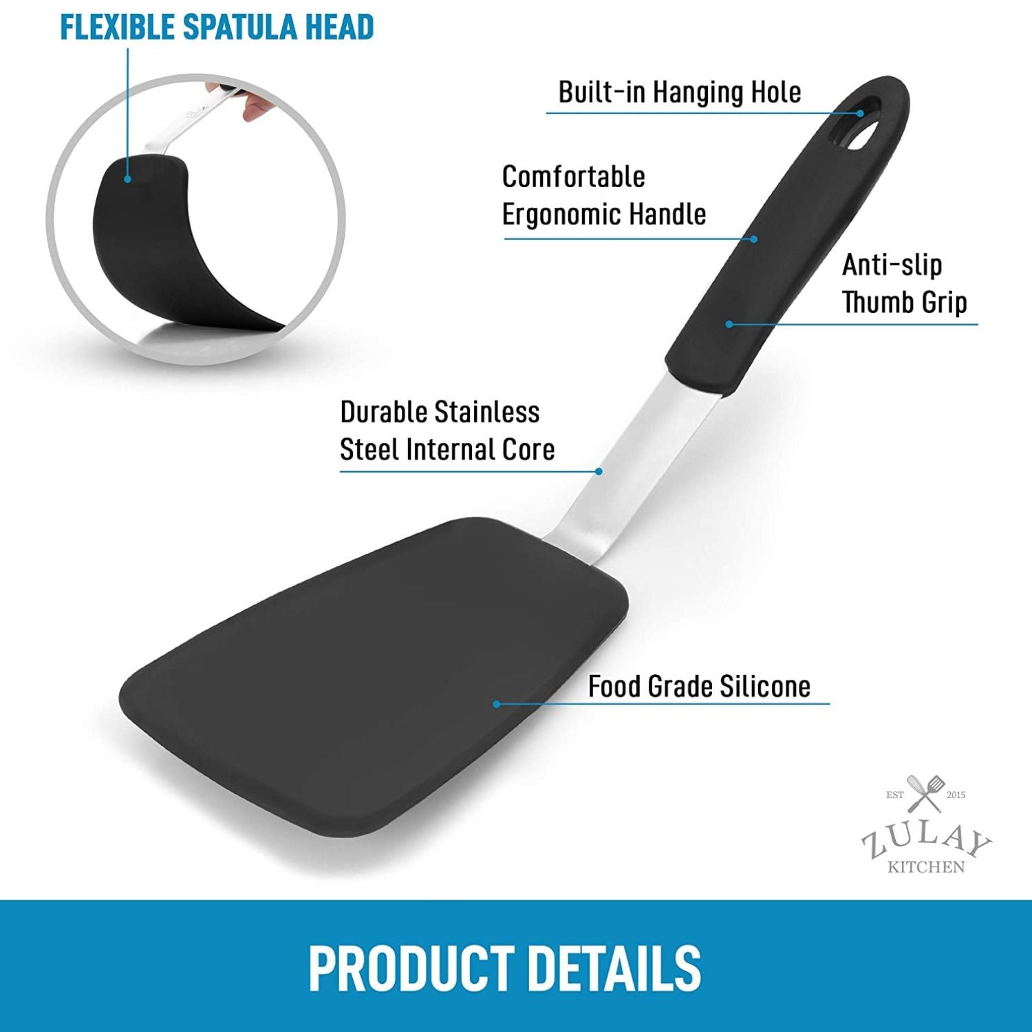 Zulay Kitchen Premium Silicone Spatula (12.5 inch) - Flexible & Heat  Resistant Rubber Spatula, 1 - Kroger