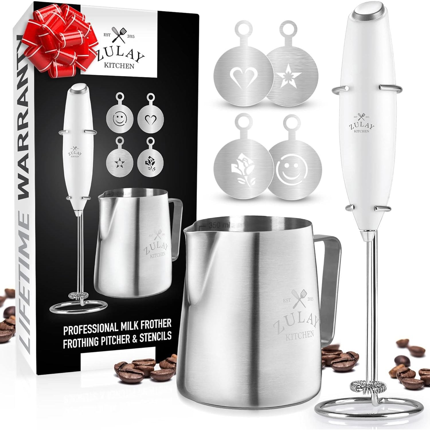 Zulay Kitchen Milk Boss Electric Milk Frother Foam Maker (Batteries  Included) - Midnight Black