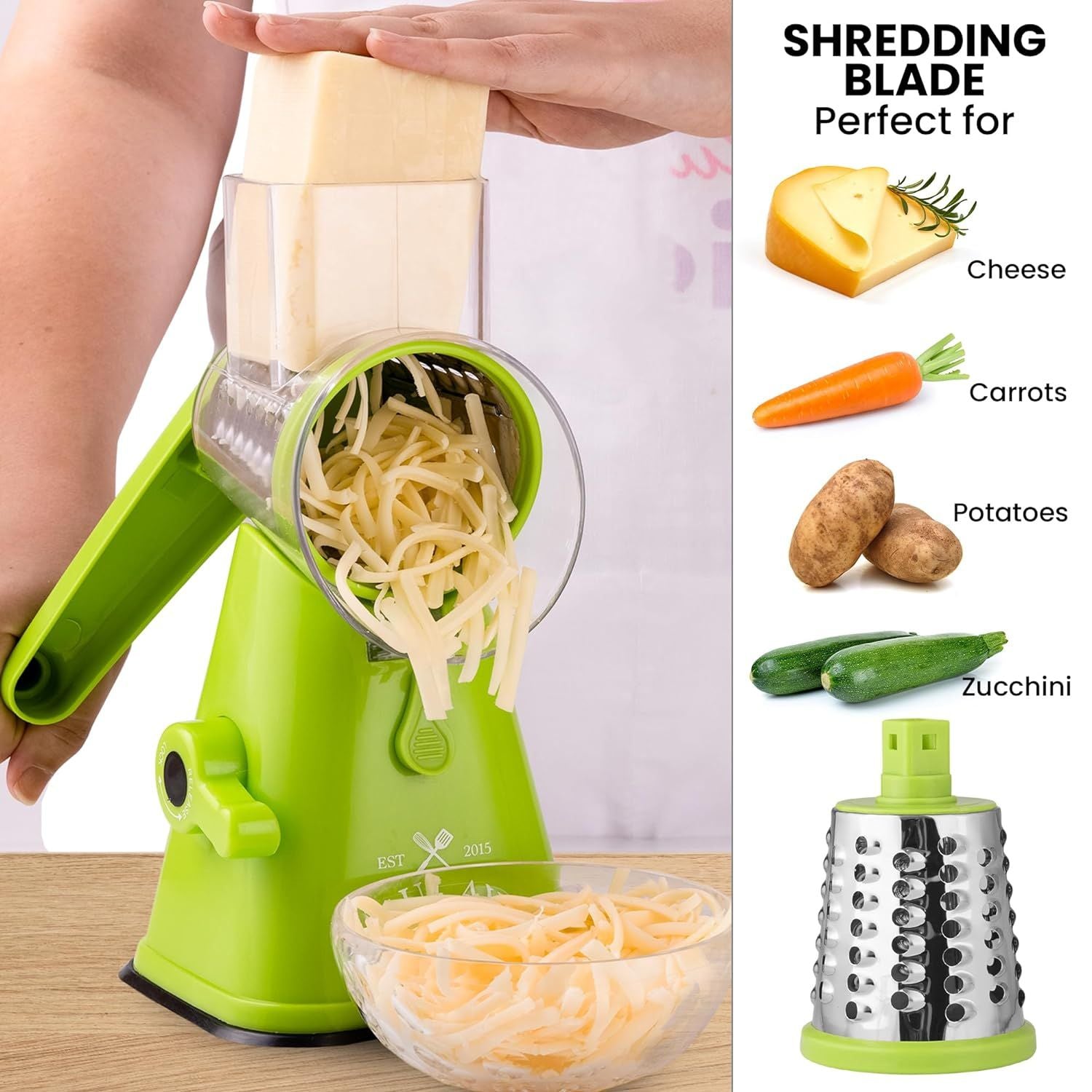 Zulay Kitchen Manual Rotary Cheese Grater with Handle - Red, 1 - Smith's  Food and Drug