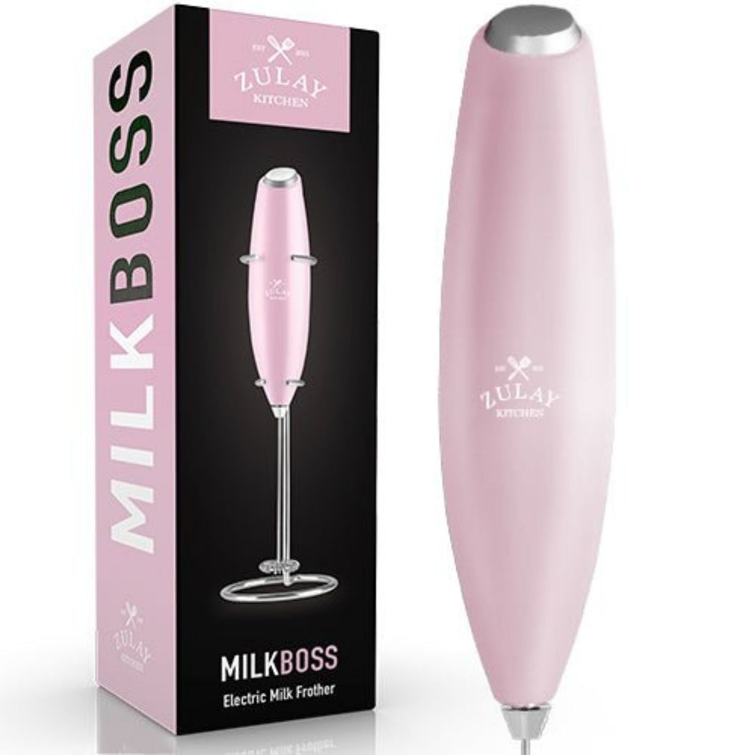 Zulay Kitchen MILK BOSS Milk Frother With Stand - Lavender Blush