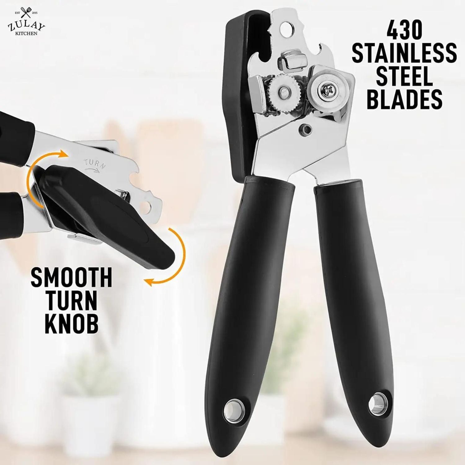 Top-Grade Stainless Steel Blades Can Opener by Zulay Kitchen 