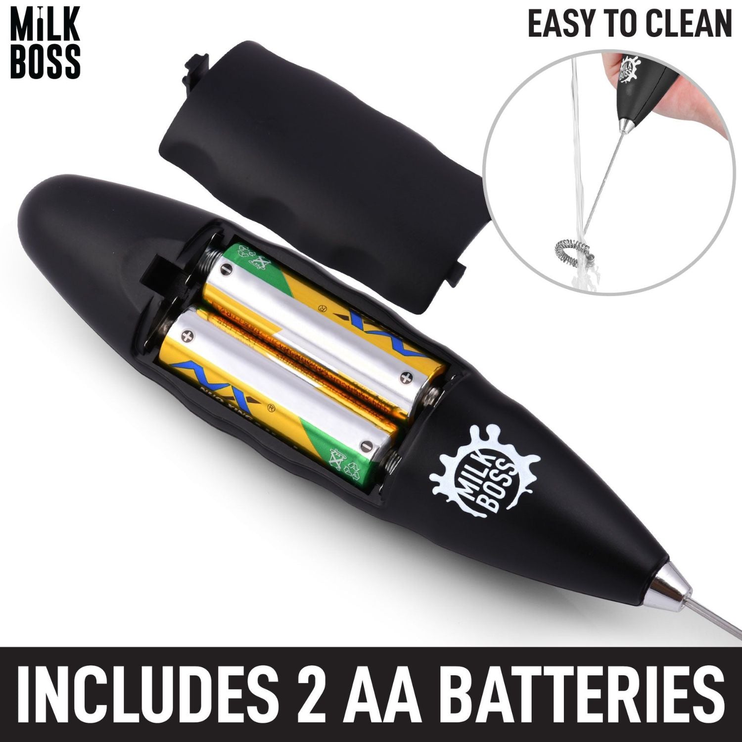 Zulay Kitchen Milk Boss (Batteries Included) - Midnight Black - 29