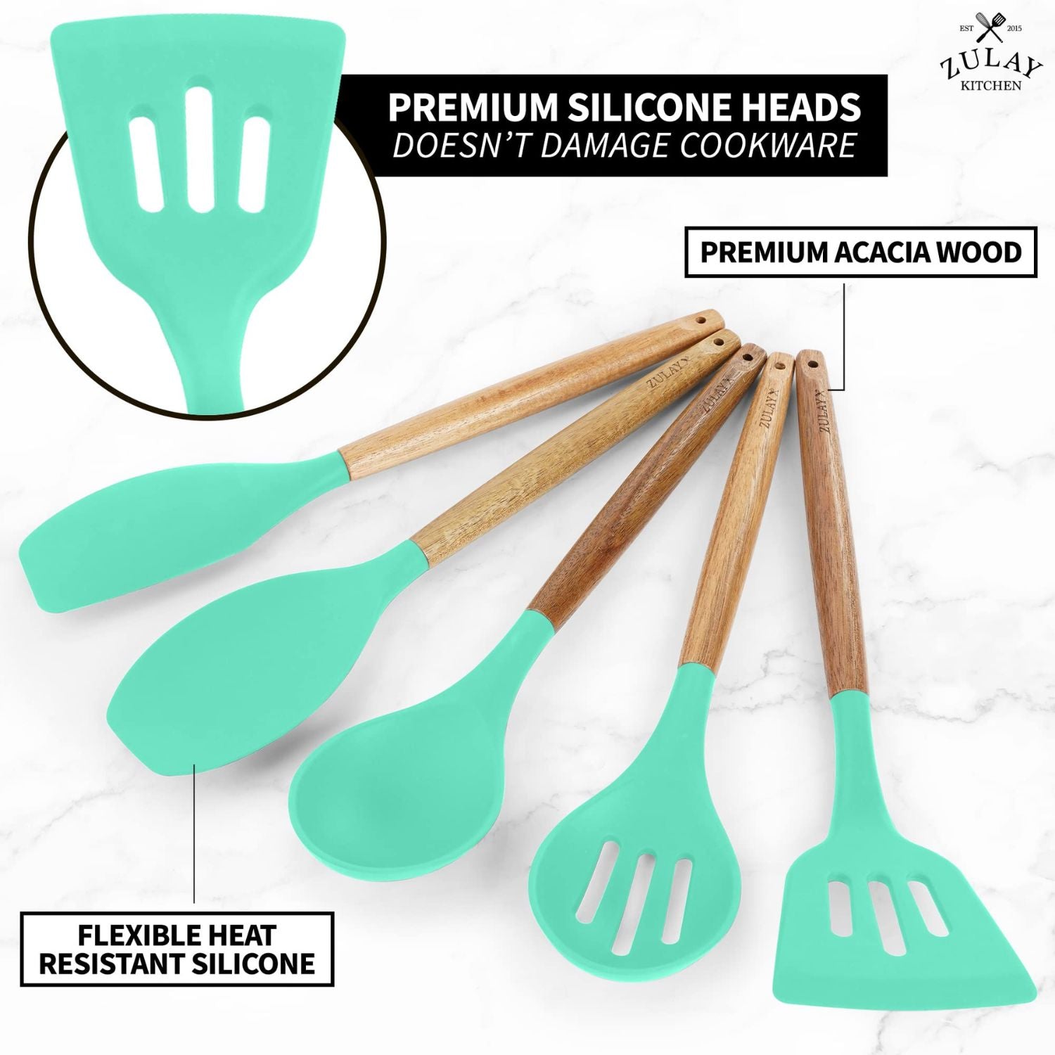 Premium Non-Scratch Cooking Utensils by Zulay Kitchen