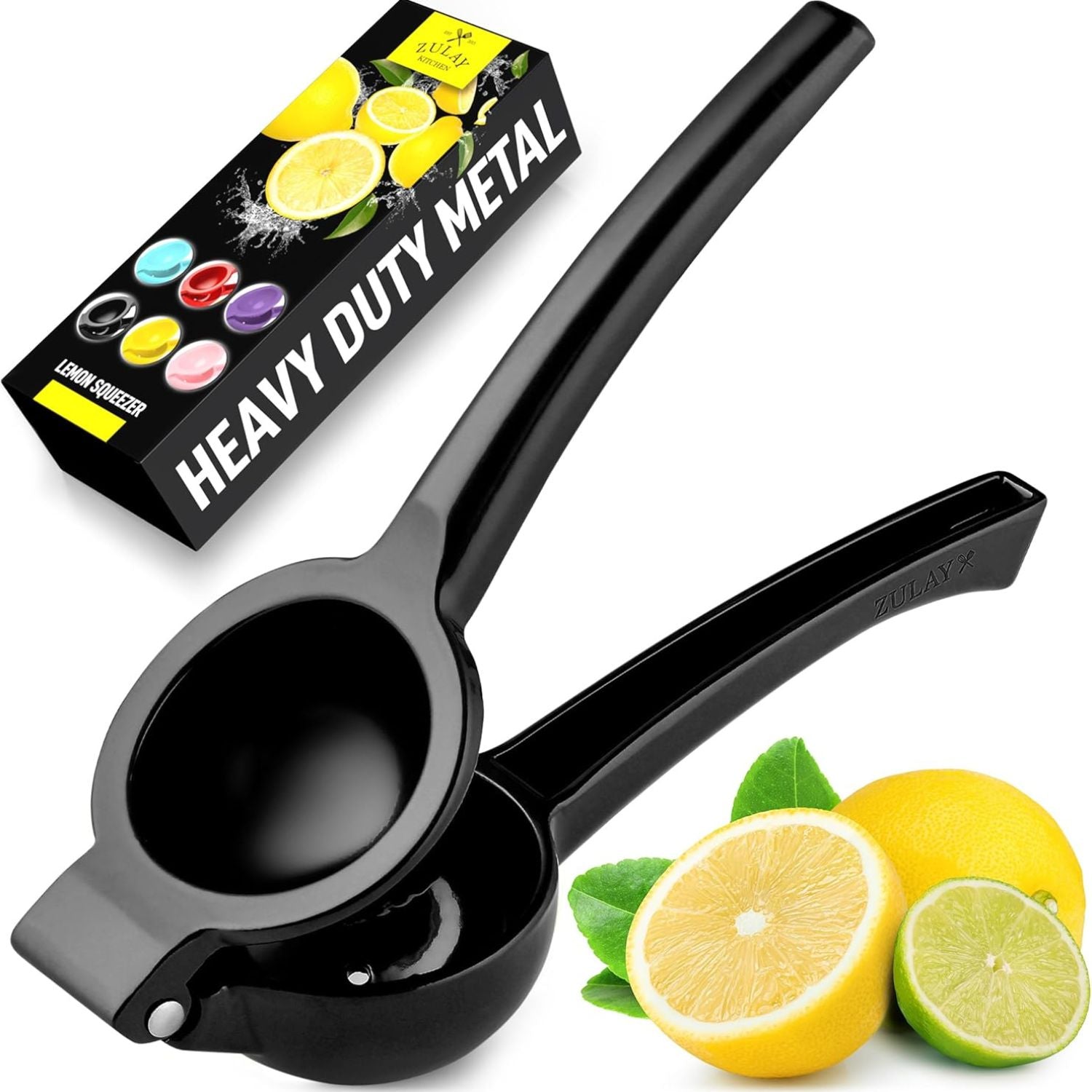 Premium Lemon Squeezer -Single Bowl Manual Press Black by Zulay Kitchen