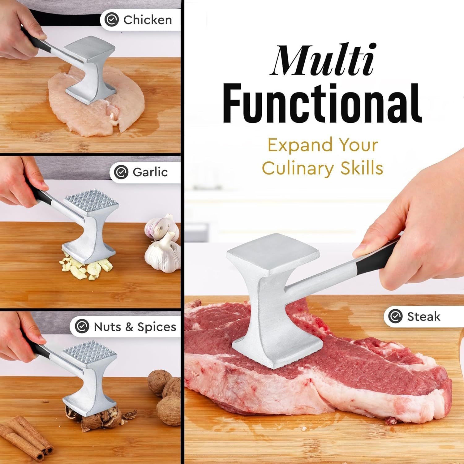 Multi-Functional Meat Tenderizer Tool by Zulay Kitchen