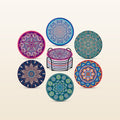 Mandala Coasters with Holder & Cork Base - Set Of 6 by Zulay Kitchen