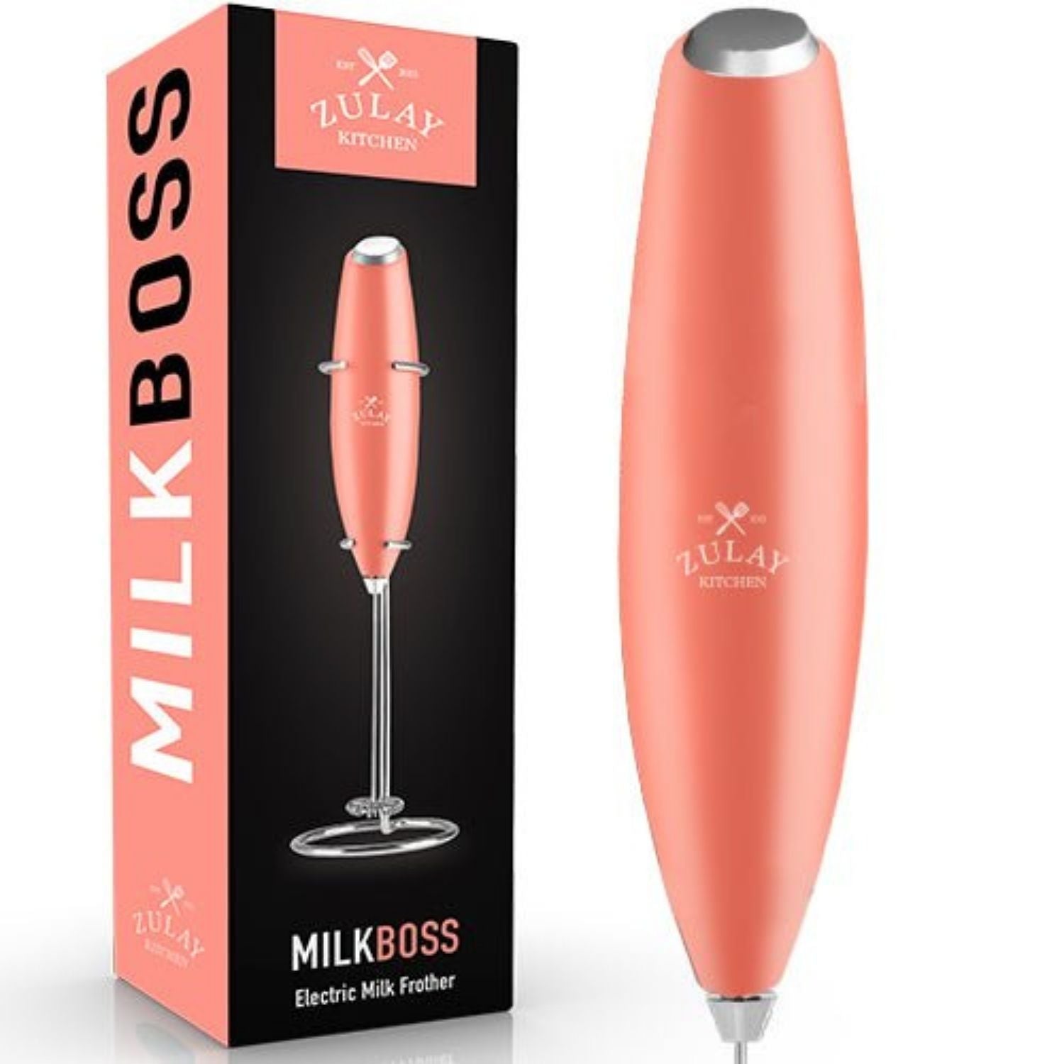 Zulay Kitchen MILK BOSS Milk Frother With Stand - Hot Pink with Gold, 1 -  Food 4 Less