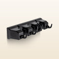 Mop and Broom Organizer Wall Mount -  3 Slots Black