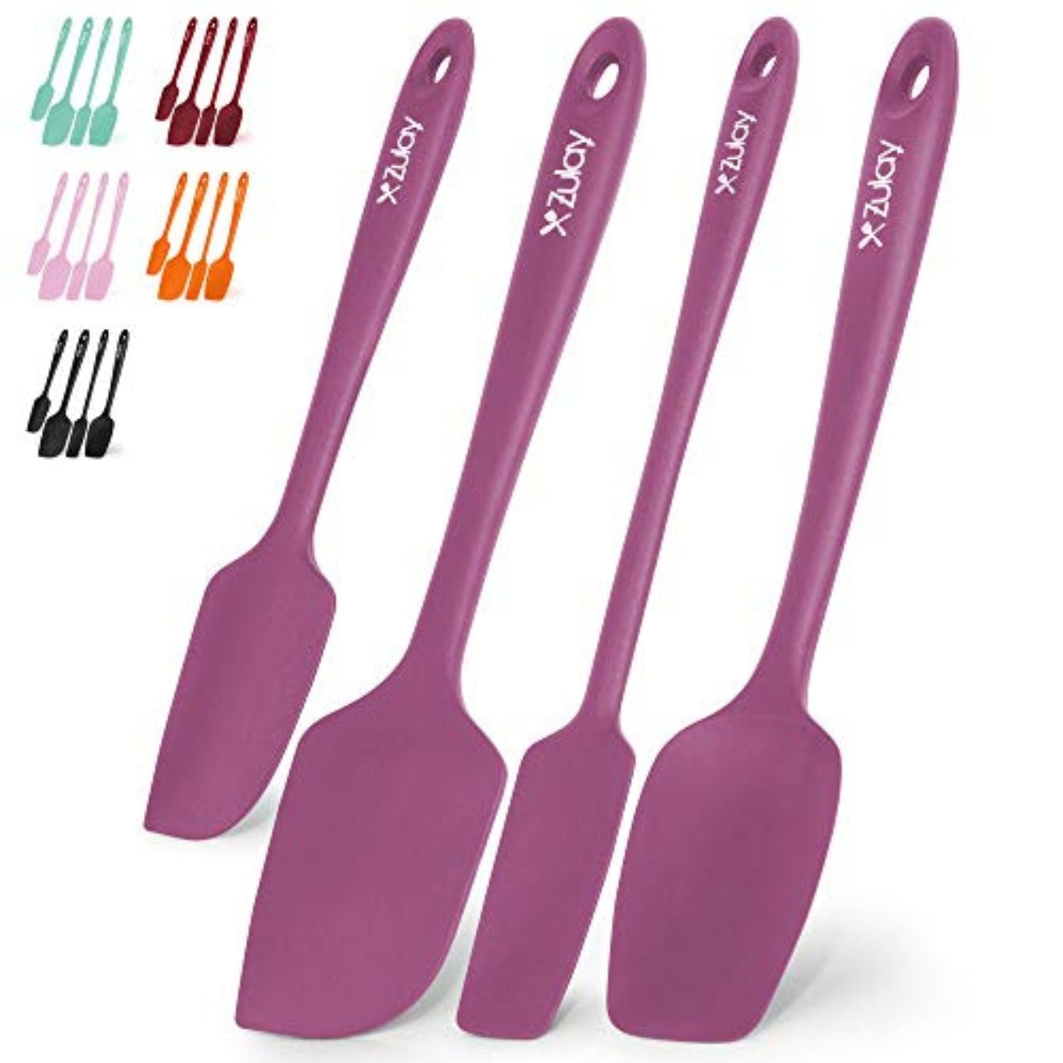 Silicone Spatula Set - 4 Pieces Purple by Zulay Kitchen