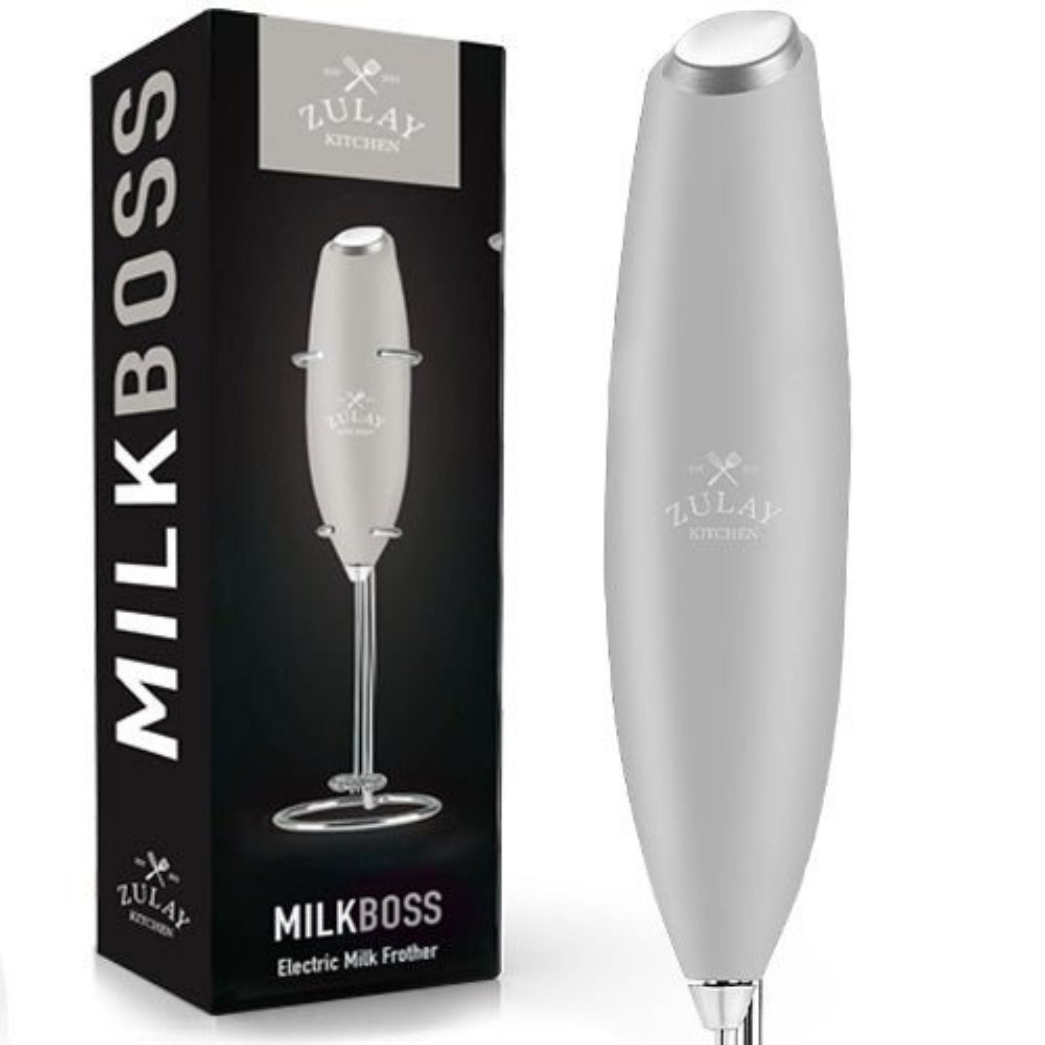 Zulay Kitchen Milk Boss Milk Frother (Without Stand) - Matte Black