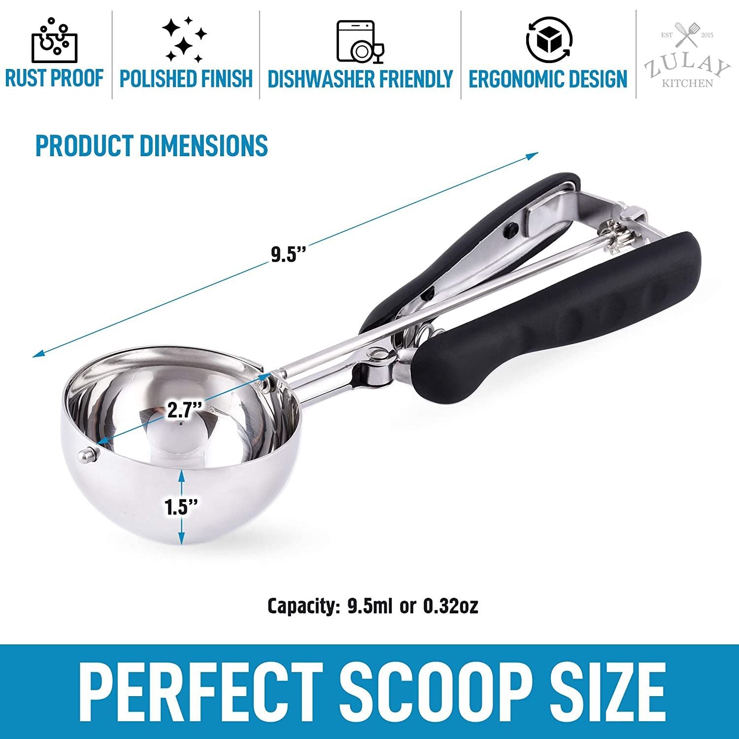 Stainless Steel Ice Cream Scoops Spoon Baking Cookie Scoop with
