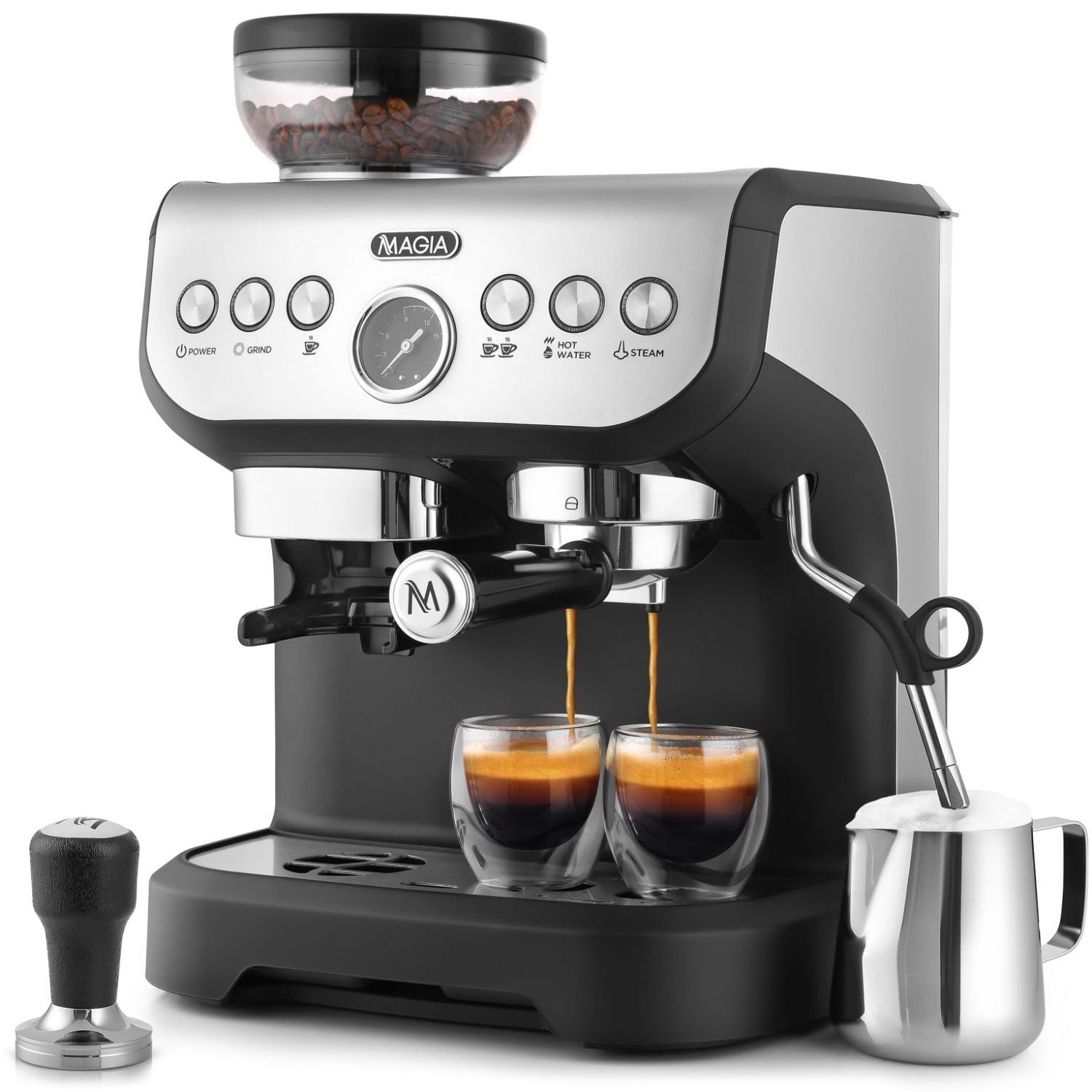 Zulay Magia Super Automatic Espresso Machine with Grinder - Espresso Maker  with Milk Frother & Insulated Milk Container- Cappuccino & Latte Machine 