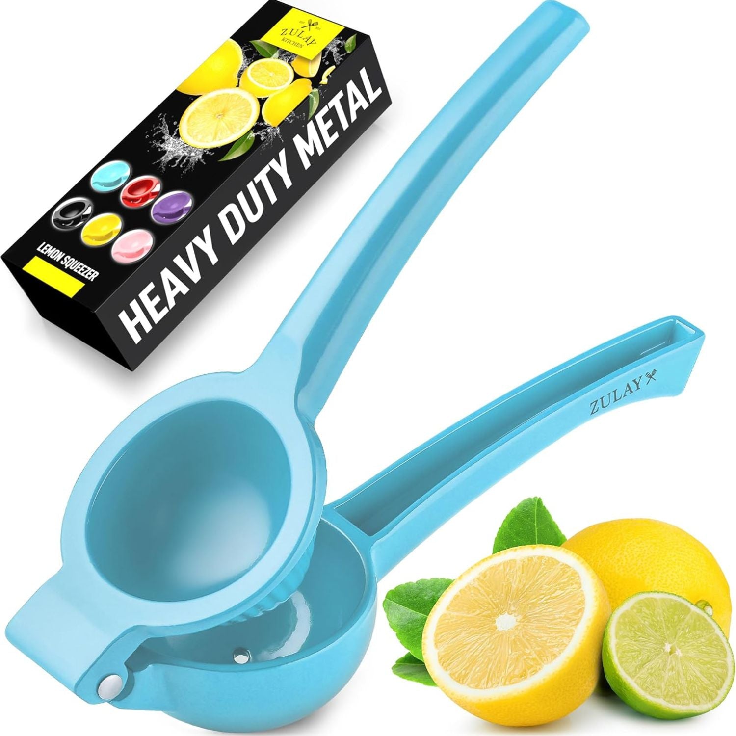 Premium Lemon Squeezer -Single Bowl Manual Press Light Blue by Zulay Kitchen