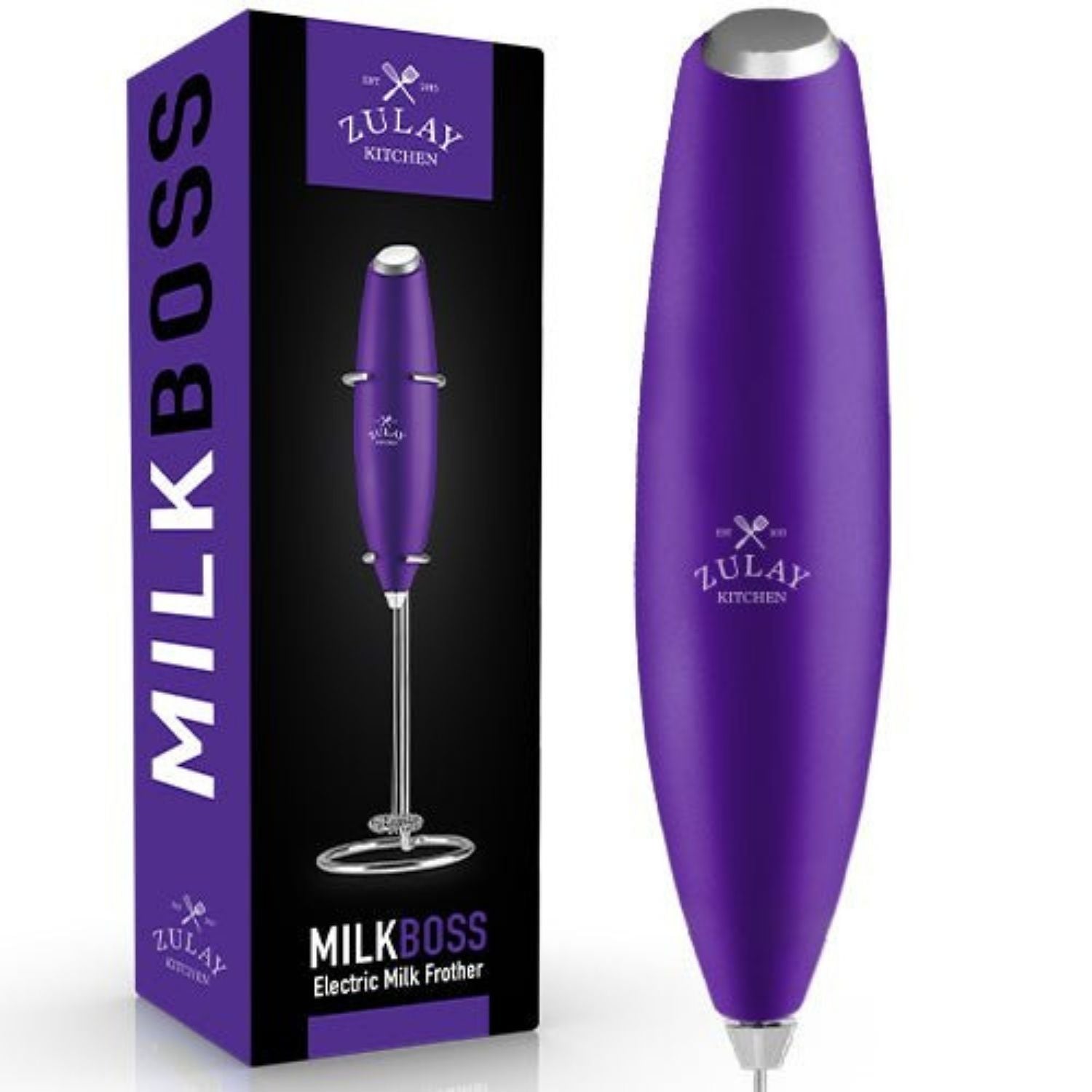 Zulay Kitchen MILK BOSS Milk Frother With Stand - Northern Lights  (Purple/Teal), 1 - Harris Teeter