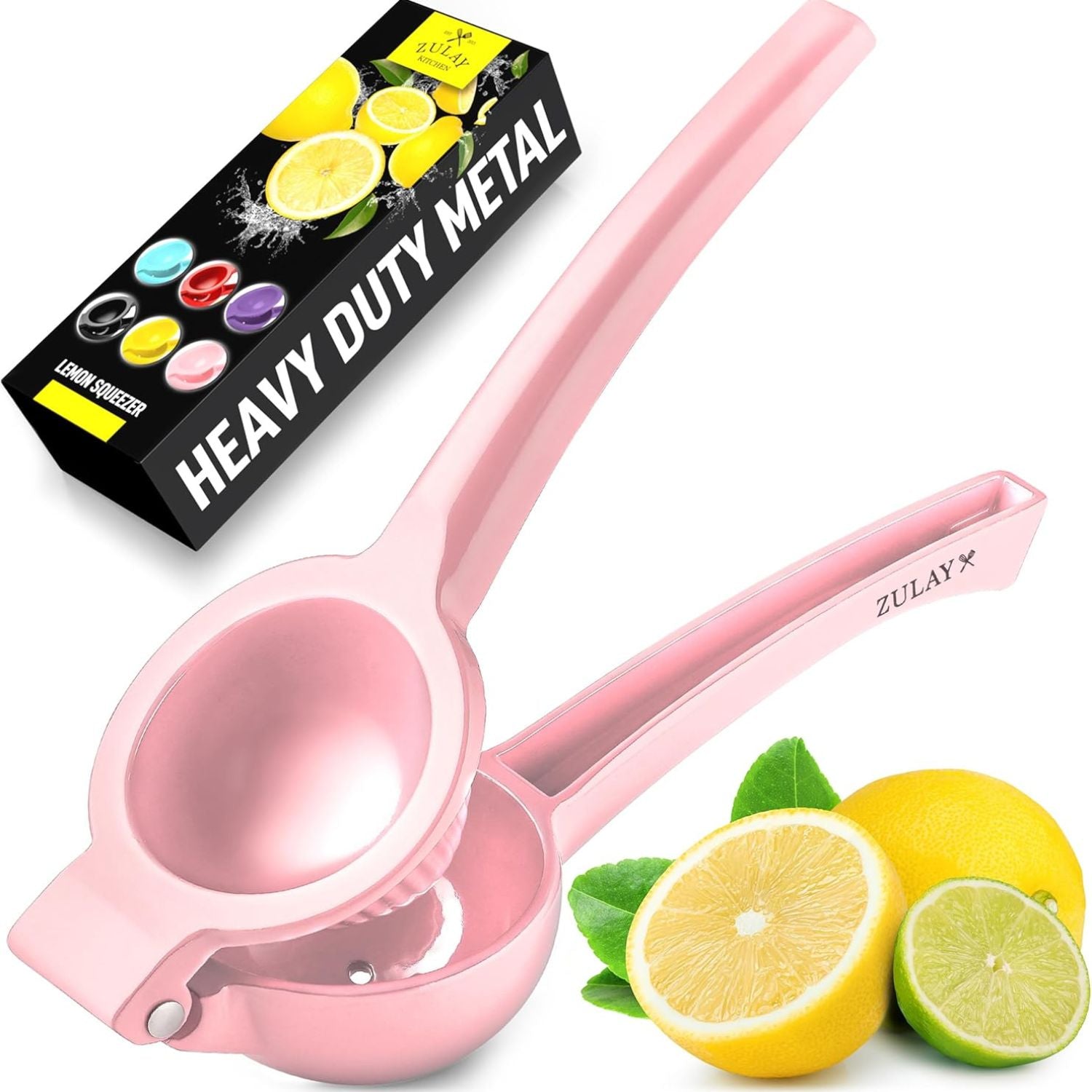 Premium Lemon Squeezer -Single Bowl Manual Press Pink by Zulay Kitchen