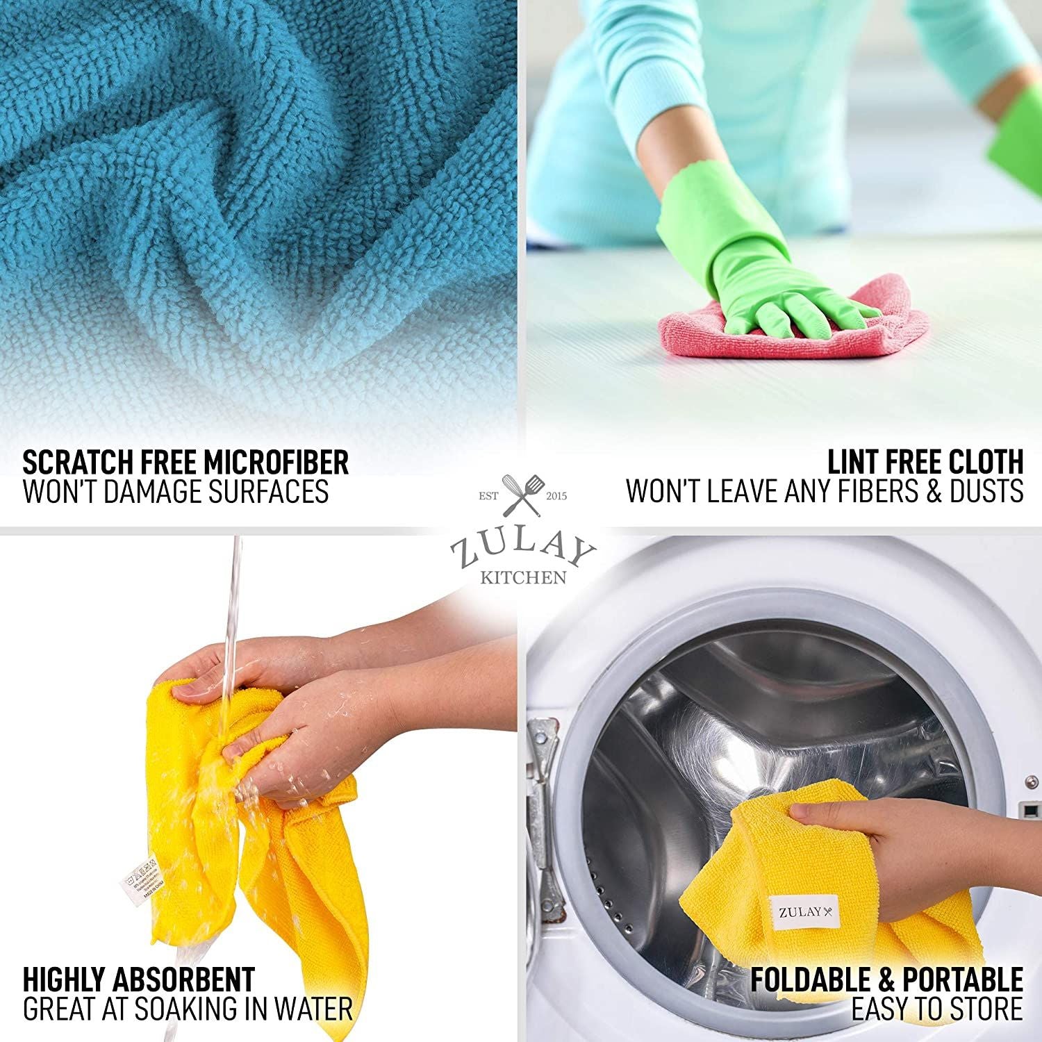 Microfiber cleaning cloth – 12-piece kitchen towel – Double-sided microfiber  towel, lint-free, high water absorption, multi-purpose dust and dirt  cleaning supplies, suitable for kitchen car cleaning 