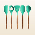 Silicone Utensils Set - 5 Piece Mint Color by Zulay Kitchen