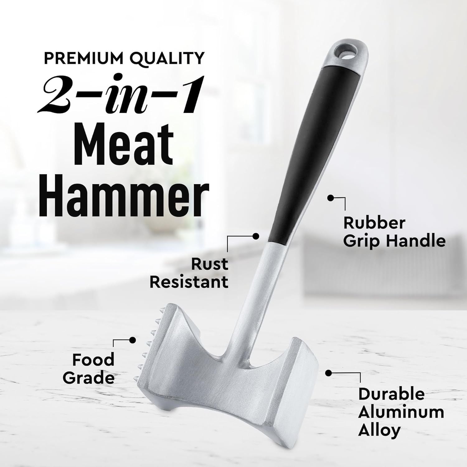 Premium Quality Professional Meat Tenderizer Tool by Zulay Kitchen