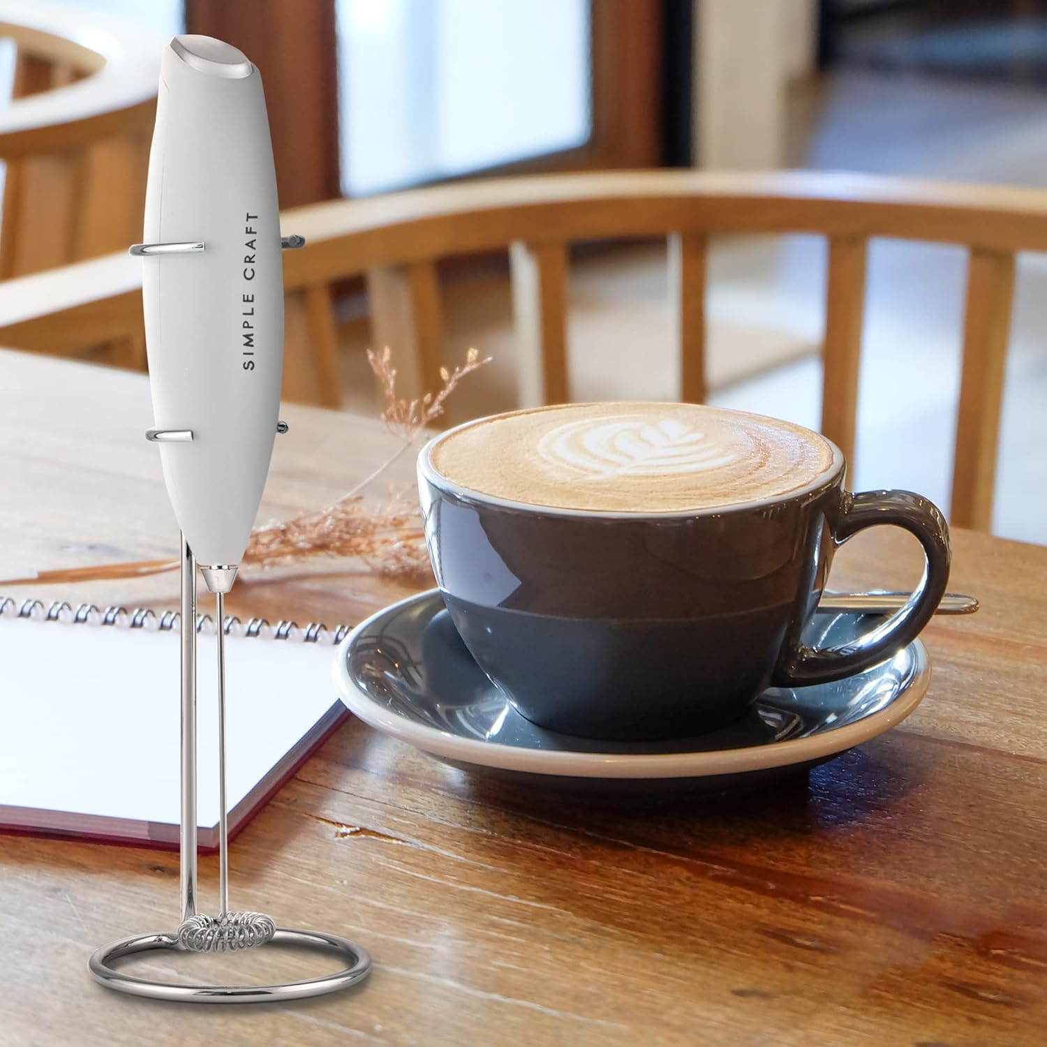 Zulay Kitchen Milk Frother Handheld Electric Whisk for Coffee Latte and  Matcha Black