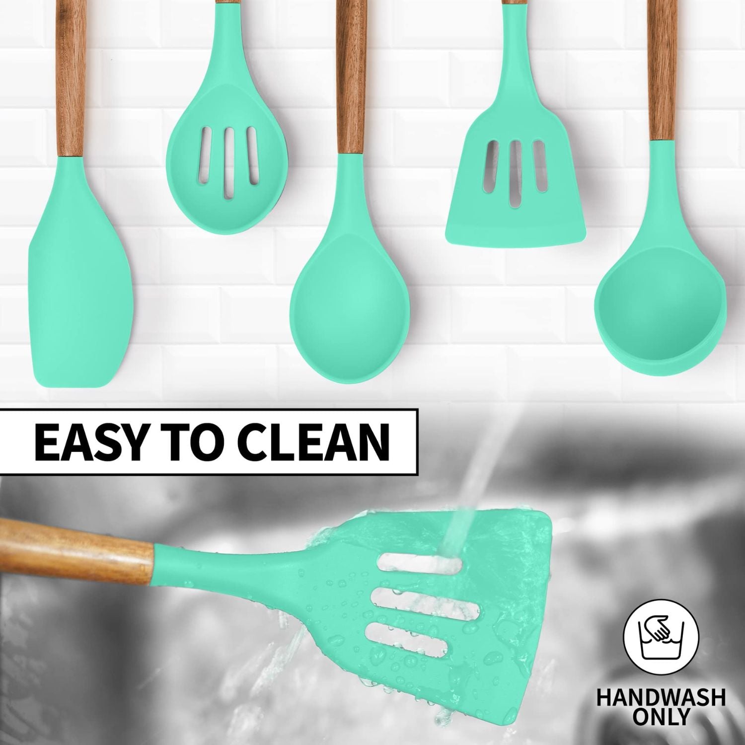 Easy to Clean & Maintain Silicone Utensils Set by Zulay Kitchen