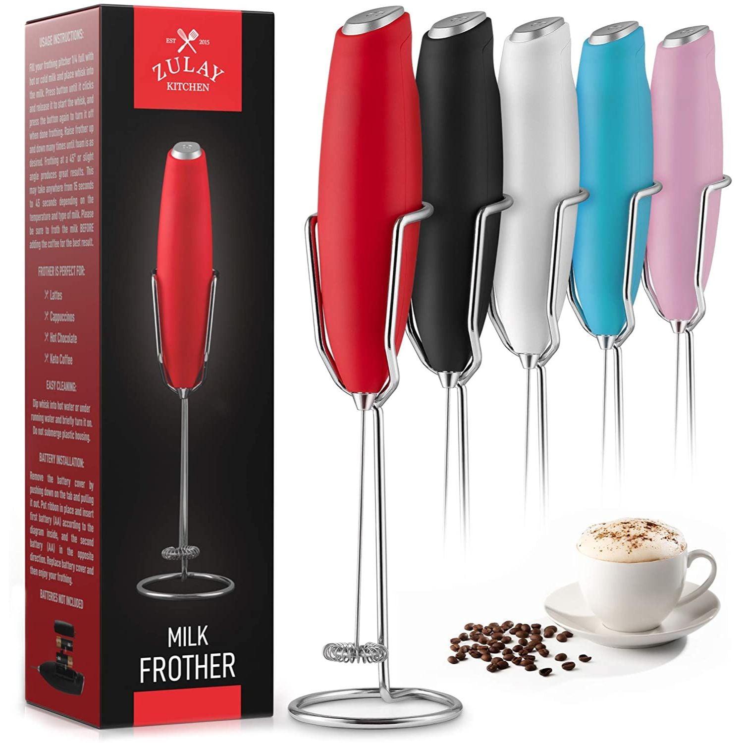 Milk Boss Milk Frother With Stand  Milk frother, Handheld milk frother,  Electric milk frother
