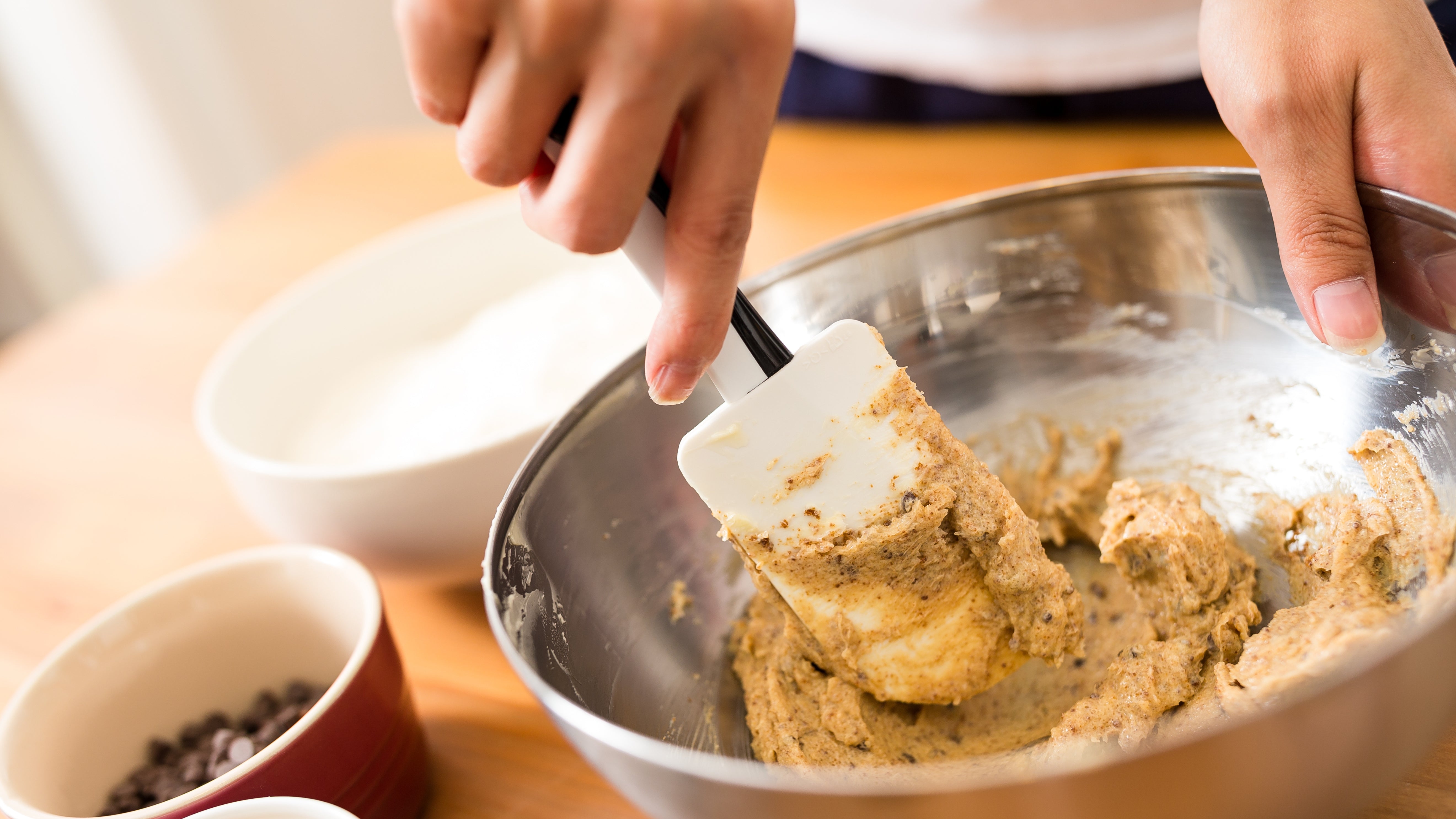 Mixing the Brownie Cookies Mixture for baking. 