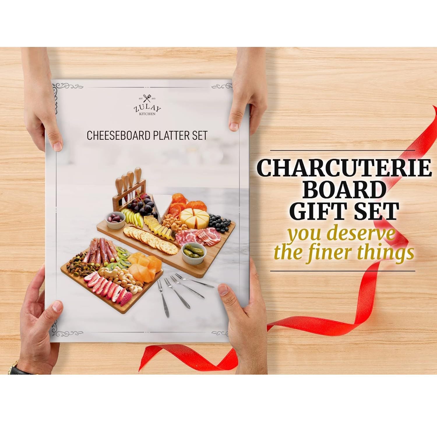 Charcuterie Cheese Board Platter Gift Set by Zulay Kitchen