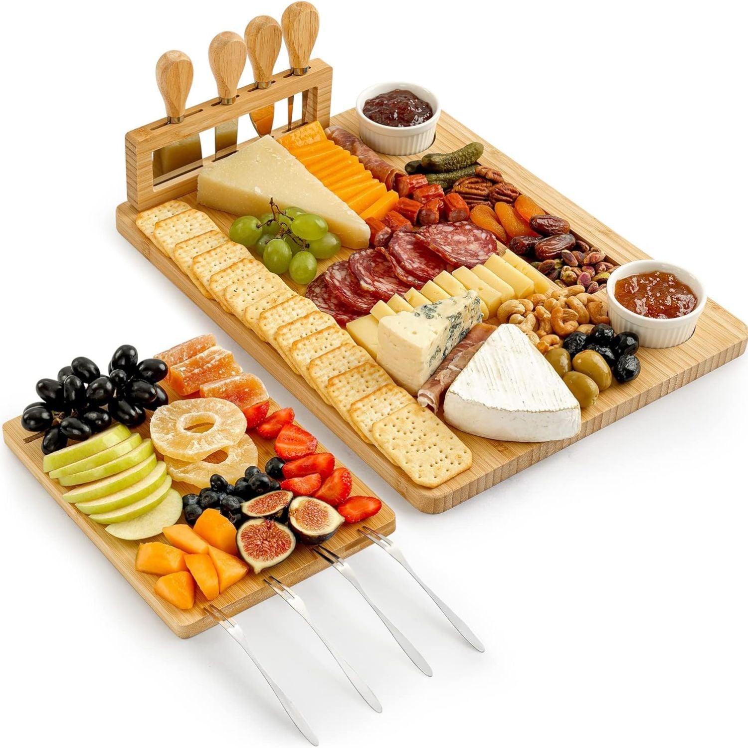 Cheese Board Platter Set - Bamboo by Zulay Kitchen