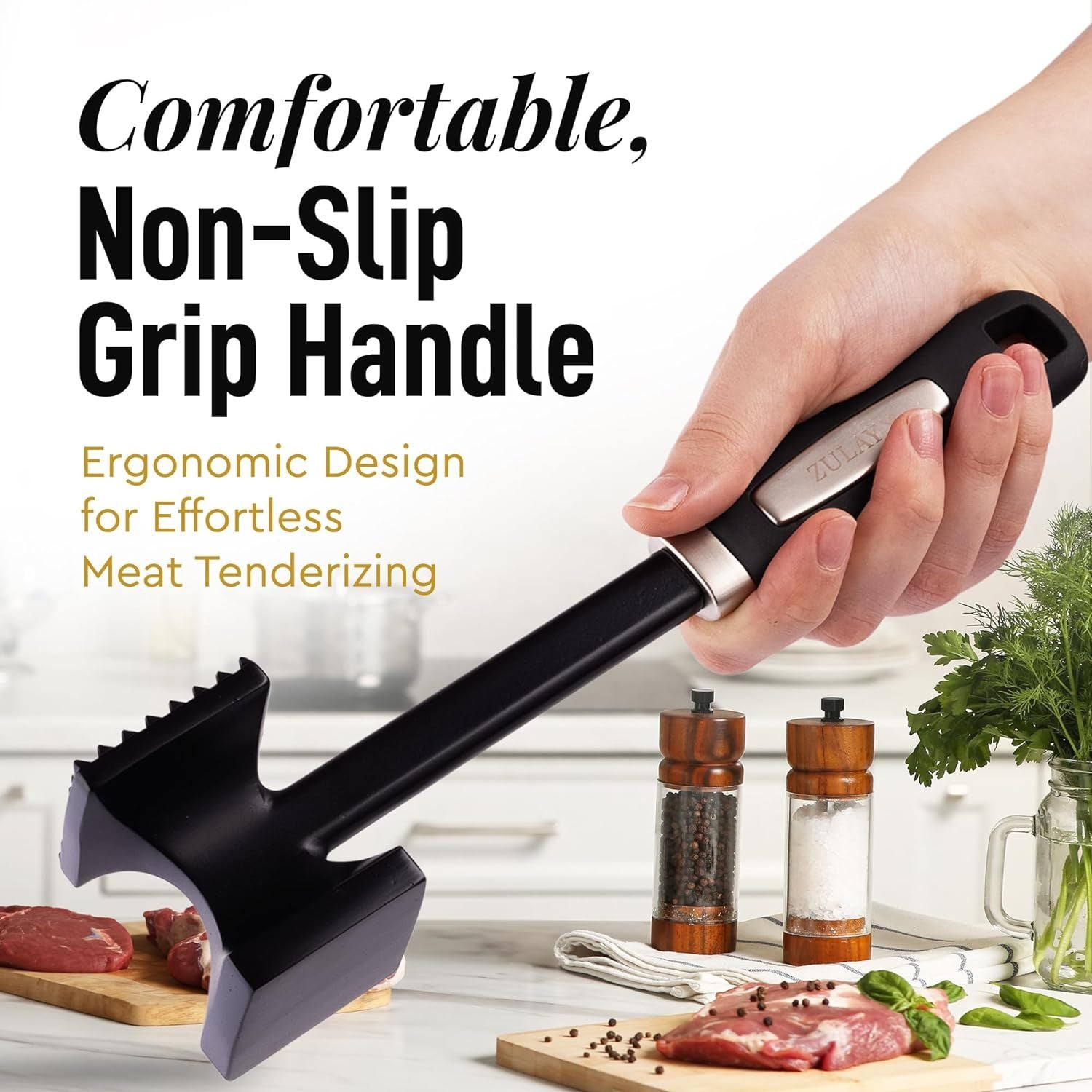 Comfortable Non-Slip Grip Handle by Zulay Kitchen