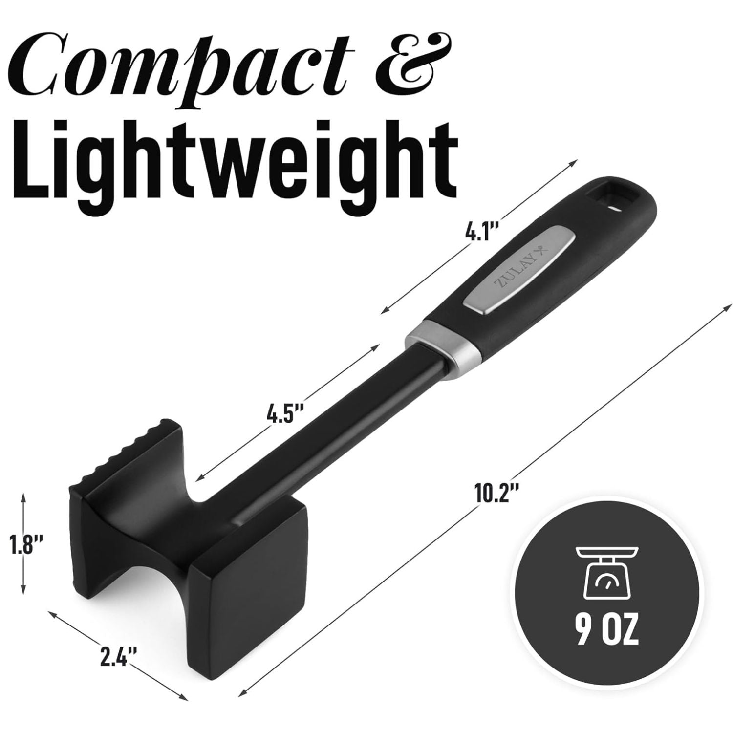 Compact and Lightweight Meat Hammer by Zulay Kitchen