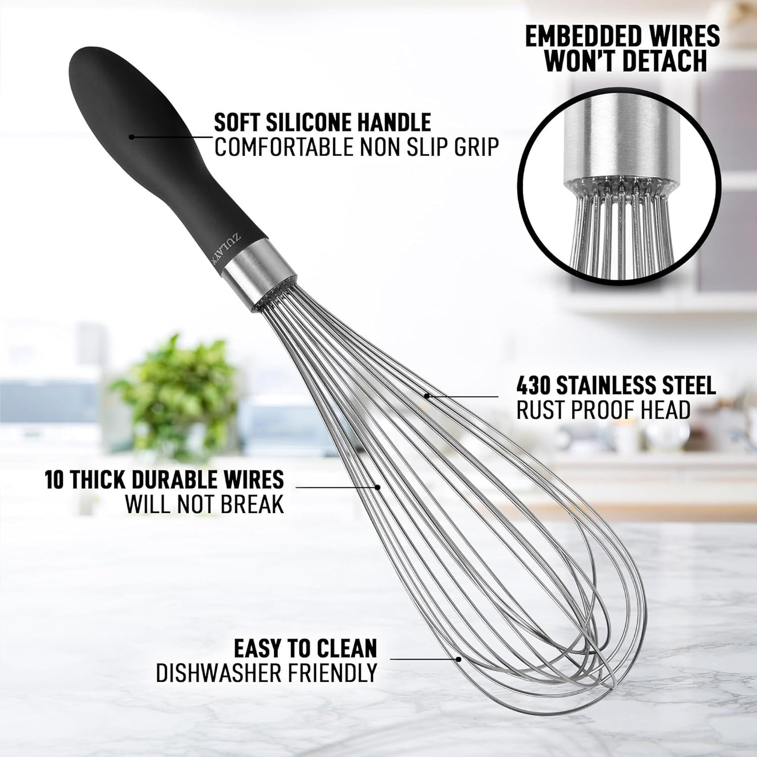 Easy to Clean Balloon Whisk by Zulay Kitchen