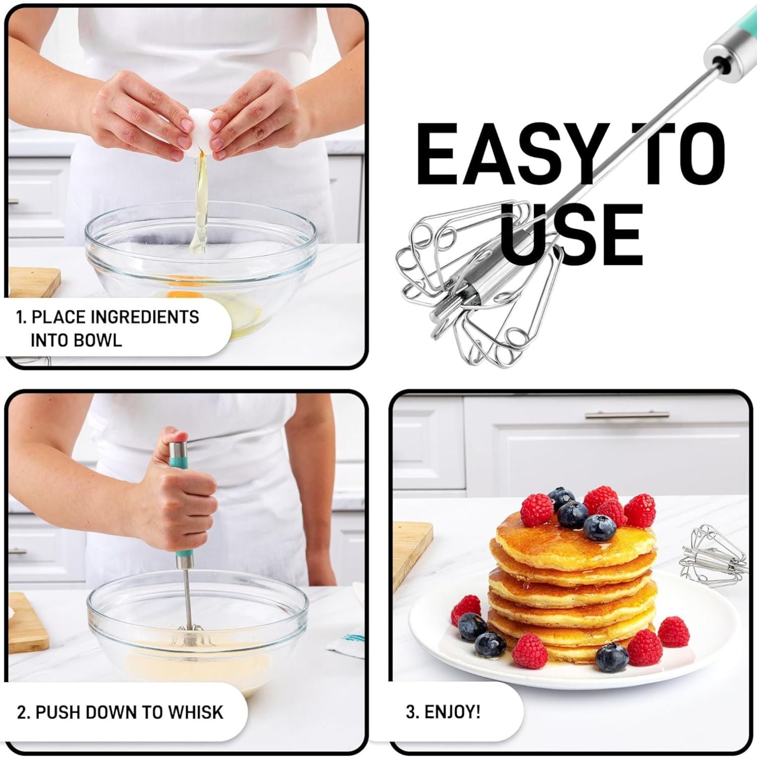 Egg Beater Push Whisk Easy to Use by Zulay Kitchen