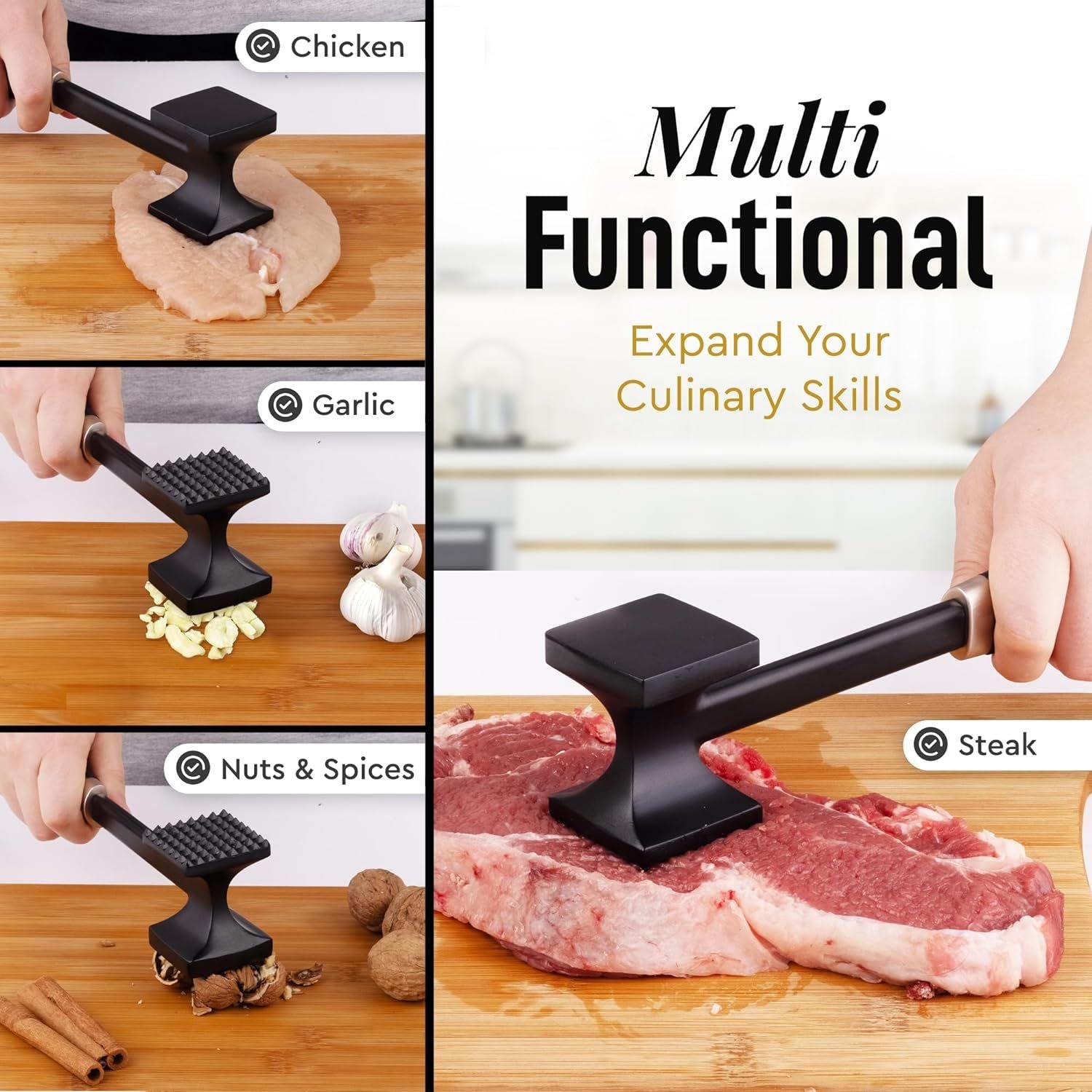 Multi Functional Meat Hammer by Zulay Kitchen